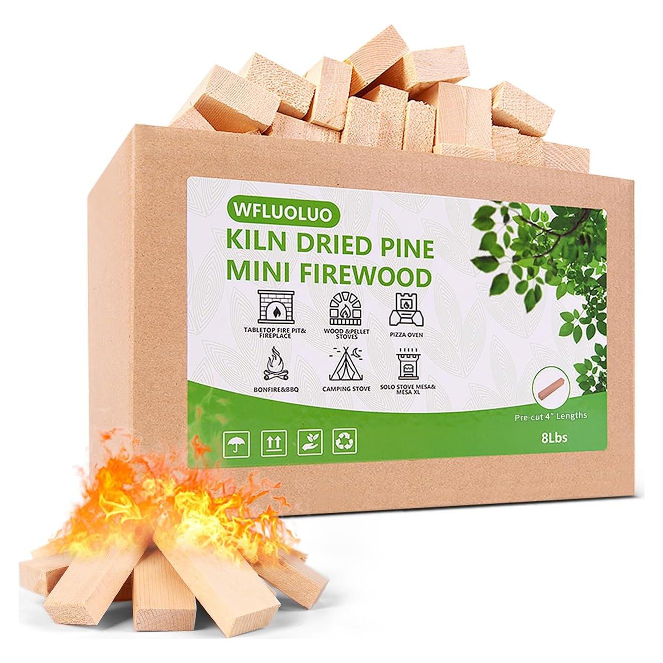 Leña Mini Secada al Horno WFLUOLUO 4" 8 Libras para Fogón