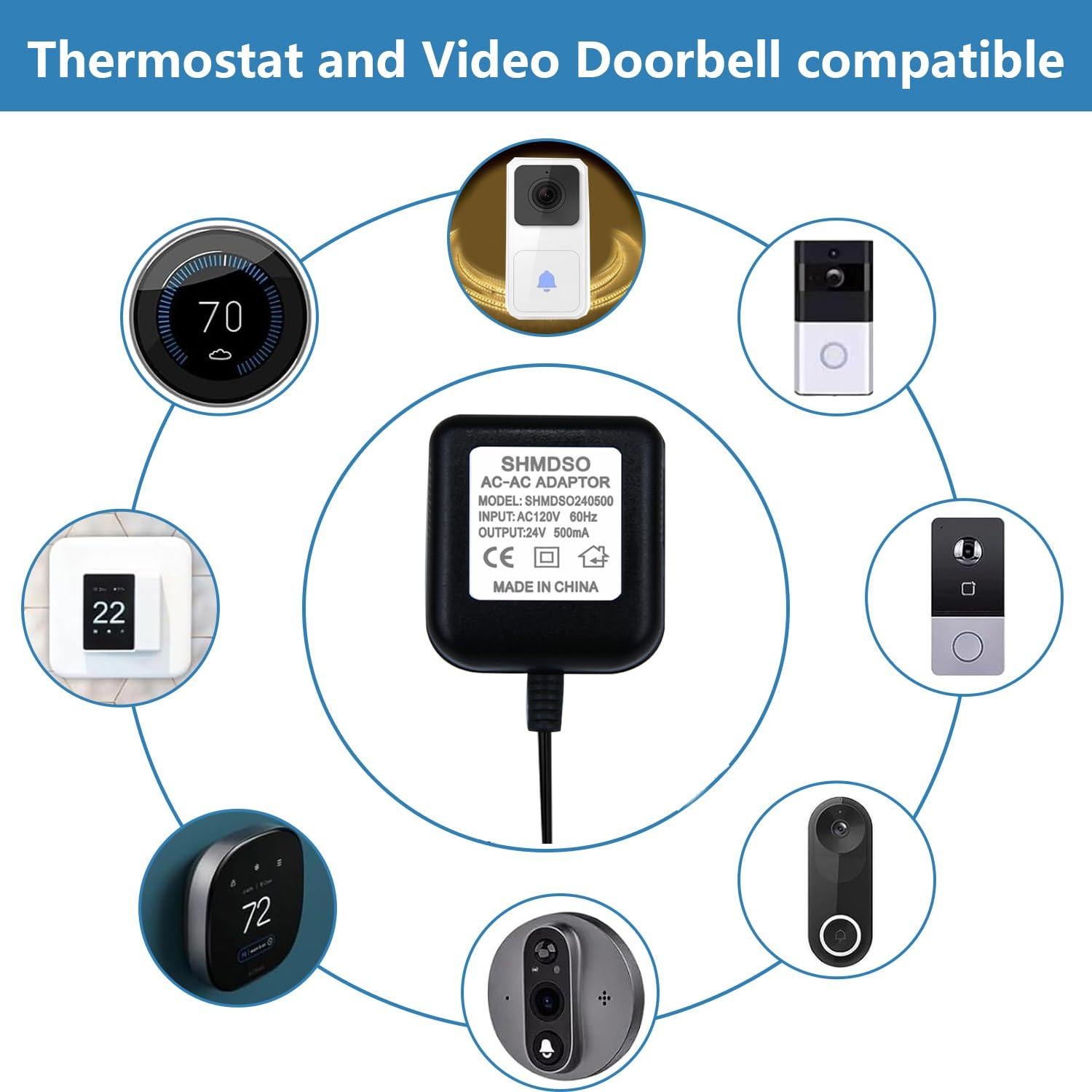 Adaptador de Alimentación 24V SHMDSO para Timbres Inteligentes 5.97m
