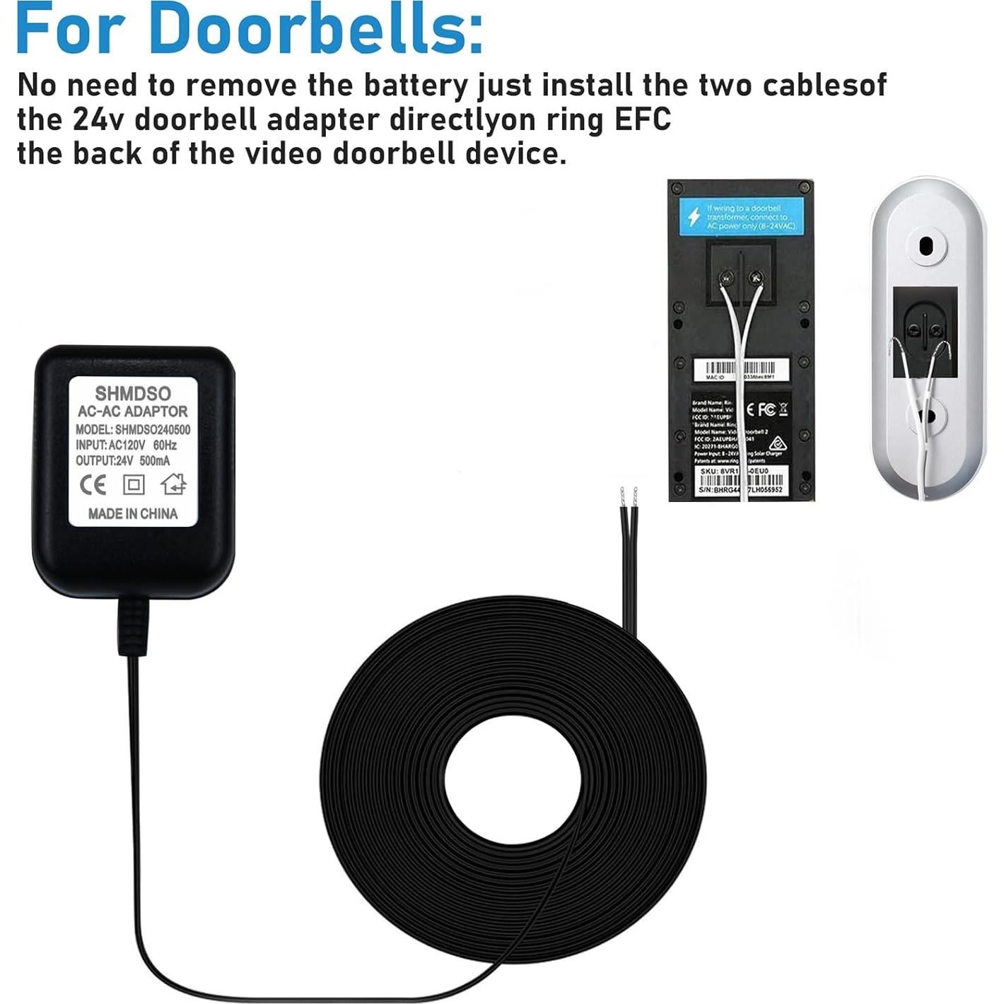 Adaptador de Alimentación 24V SHMDSO para Timbres Inteligentes 5.97m