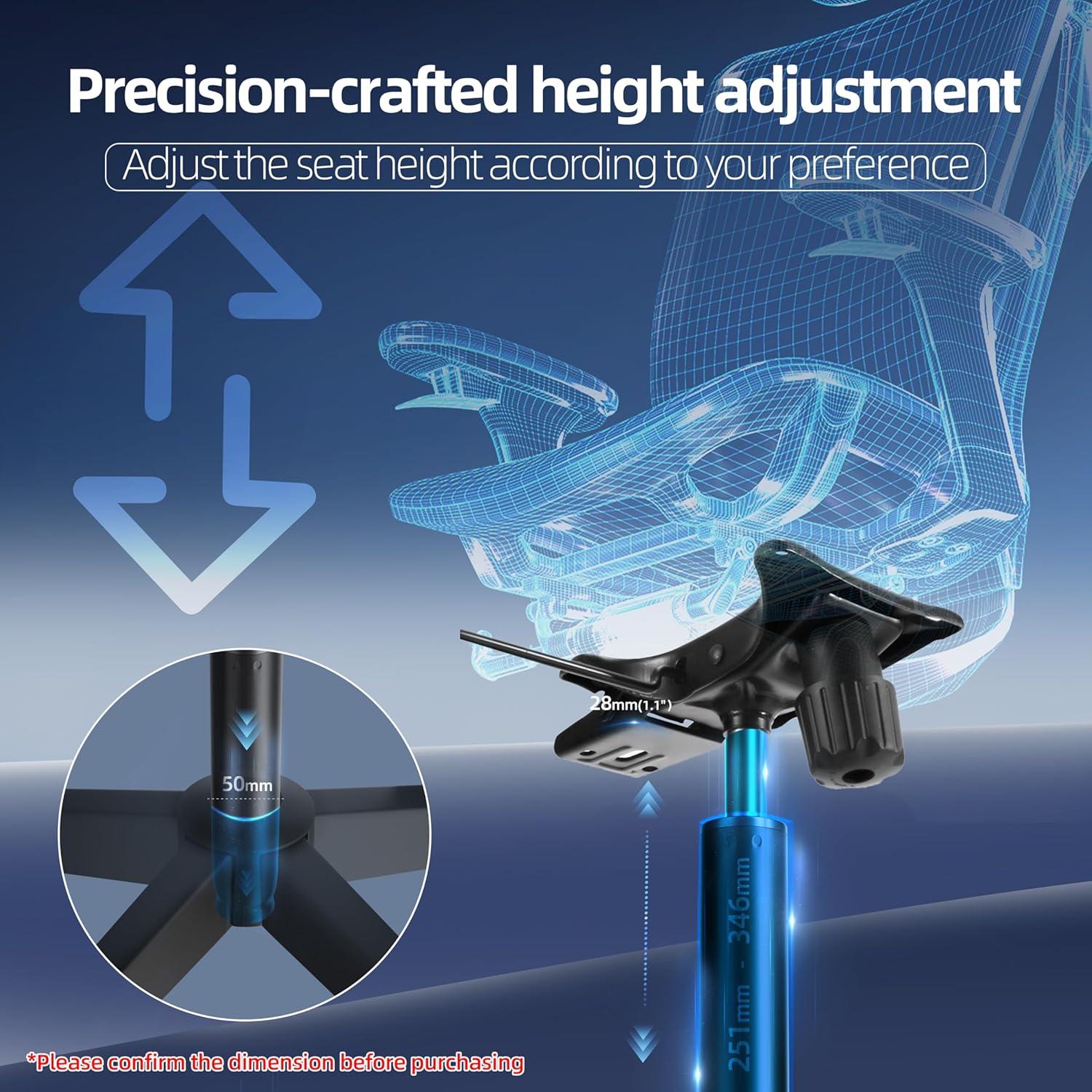 Cilindro de Gas MASTERY MART para Silla de Oficina 4" Negro