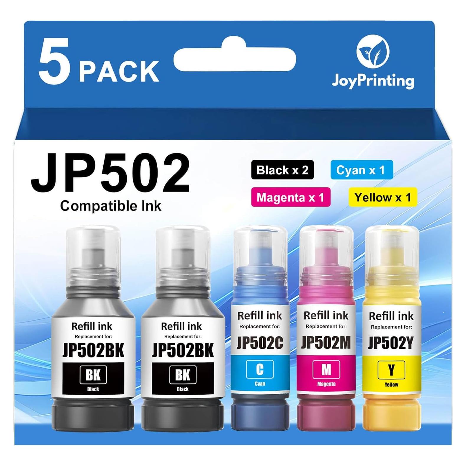 Botellas de Recarga de Tinta 502 JoyPrinting - 464ml (5 Piezas)