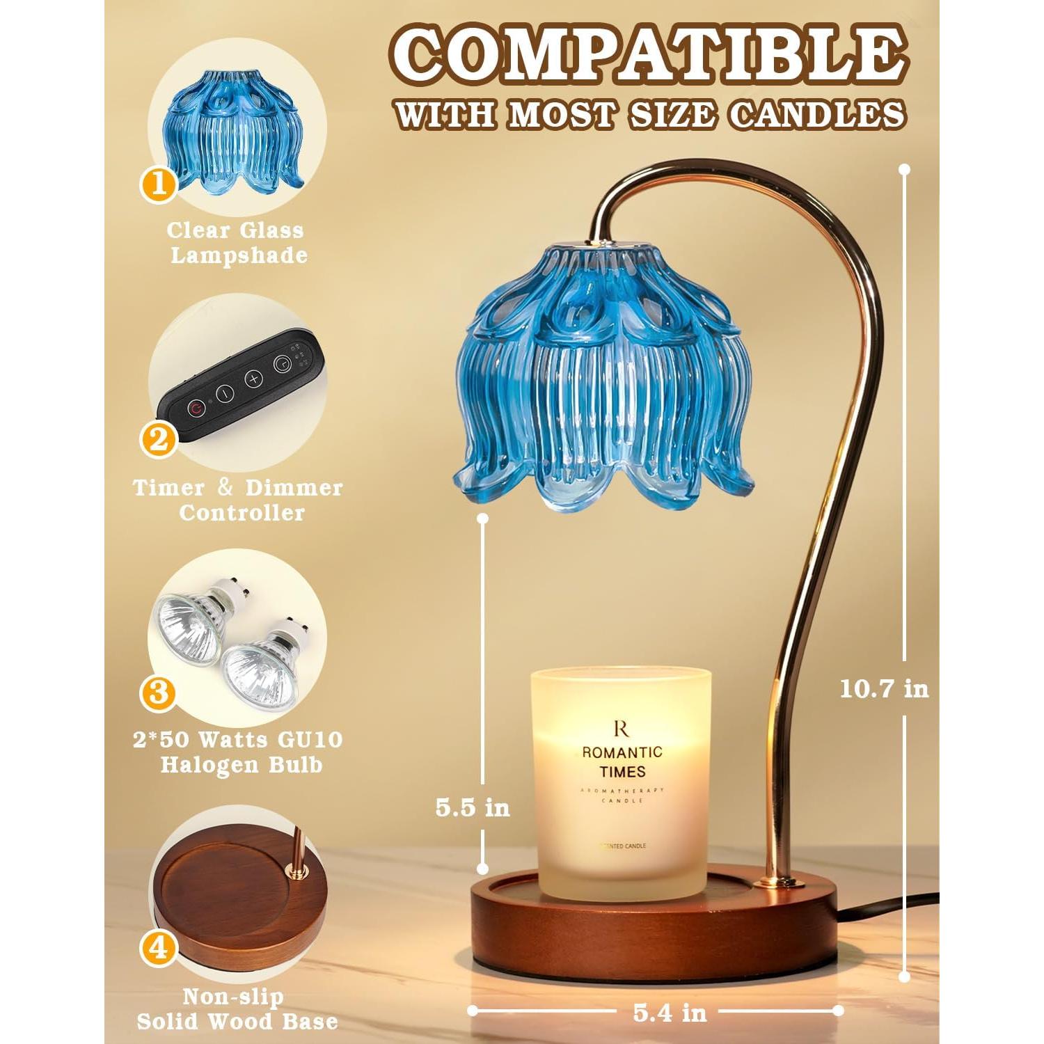 Lámpara Calentadora de Velas Funistree Azul con Temporizador