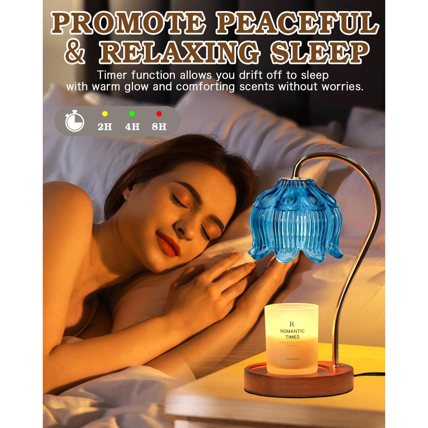 Lámpara Calentadora de Velas Funistree Azul con Temporizador