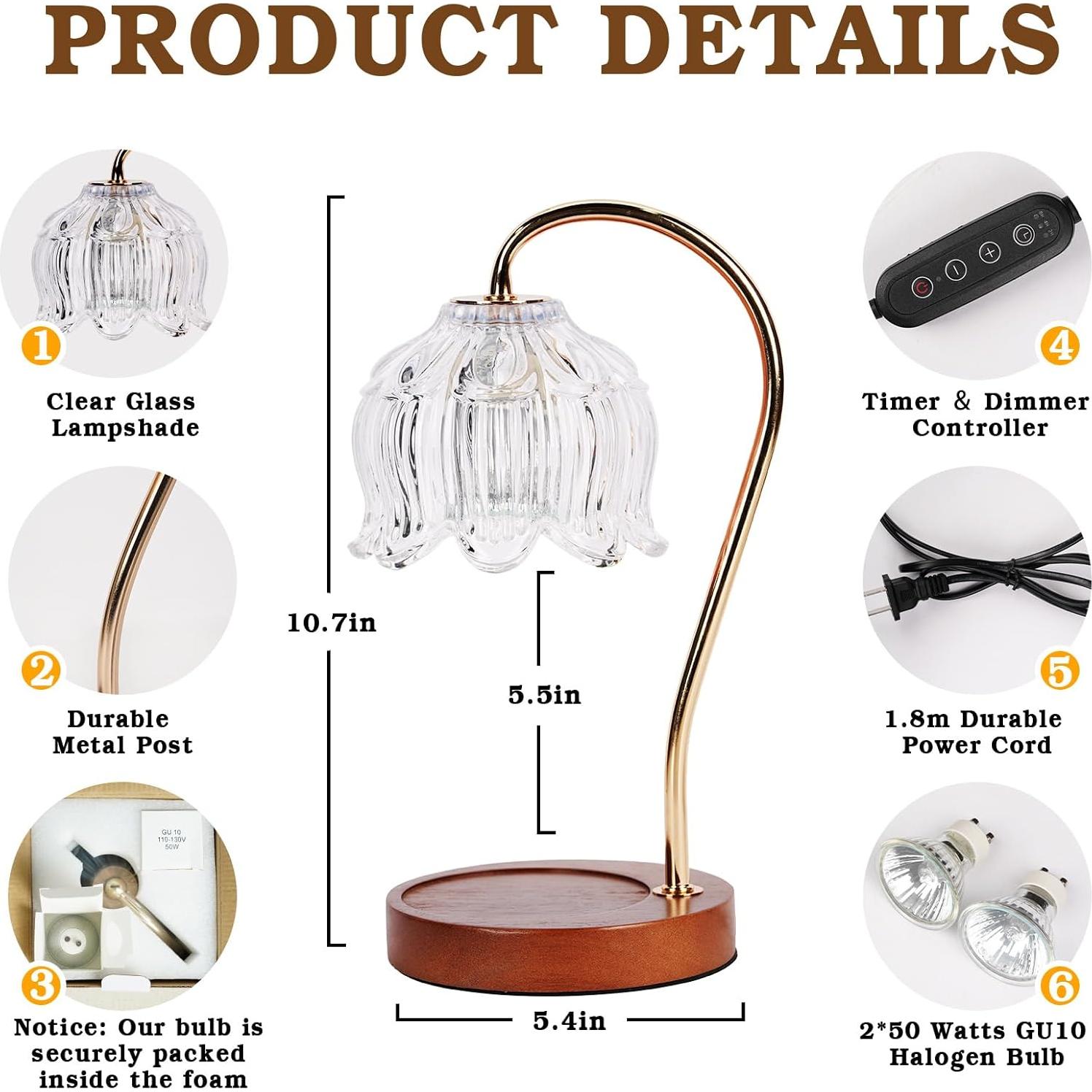 Lámpara Calentadora de Velas Funistree con Temporizador y Regulador