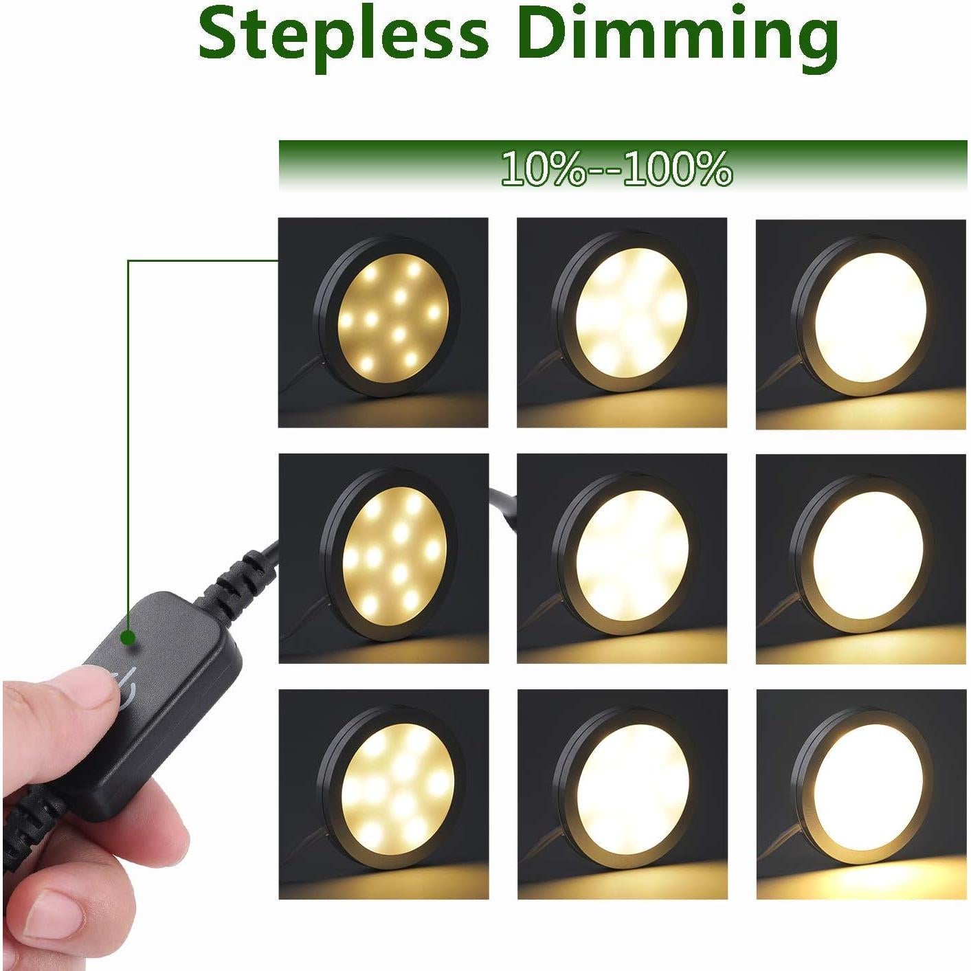 Kit de Iluminación LED AIBOO 3 Luces Regulables Blanco Cálido