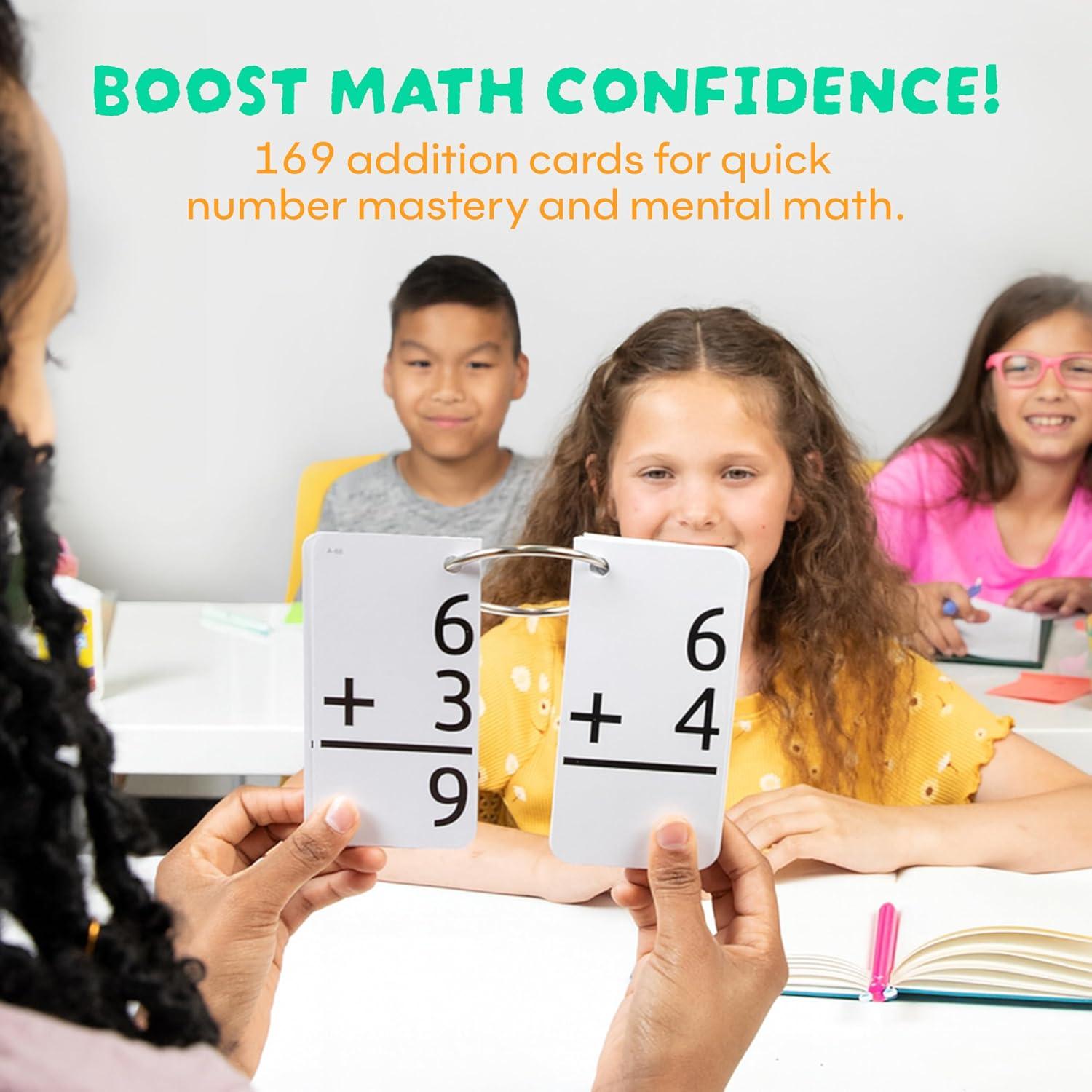 Tarjetas de Sumas Star Right 169 Piezas para Niños 4-8 Años