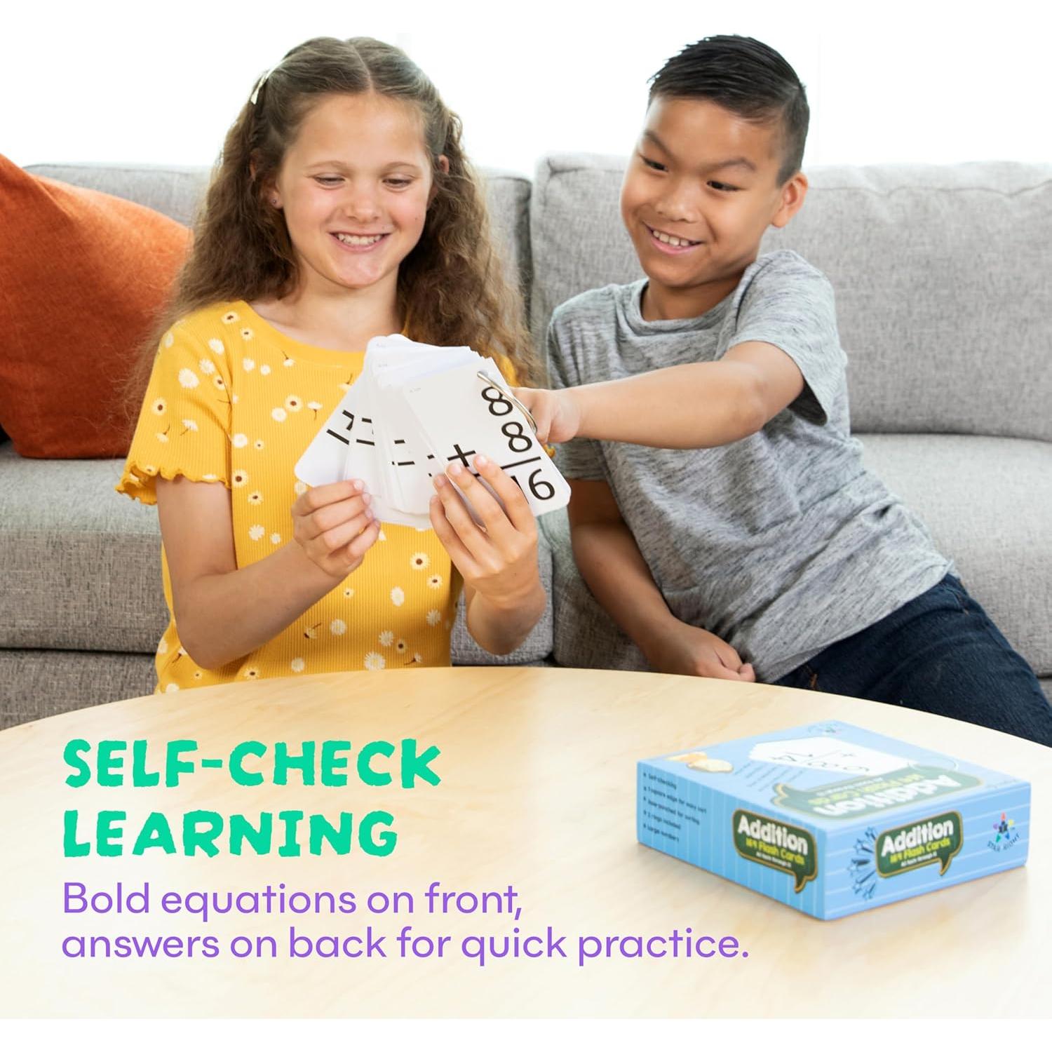 Tarjetas de Sumas Star Right 169 Piezas para Niños 4-8 Años