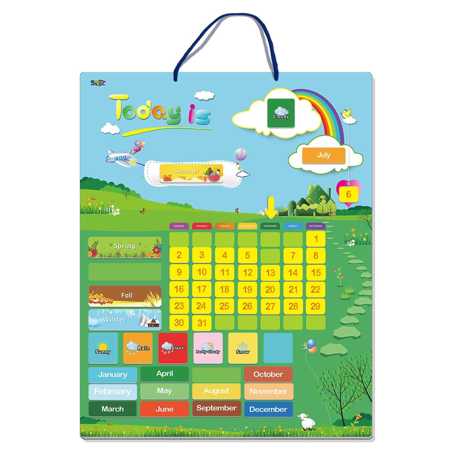 Calendario Magnético de Aprendizaje SpriteGru 55 PCS 38x30.5 cm