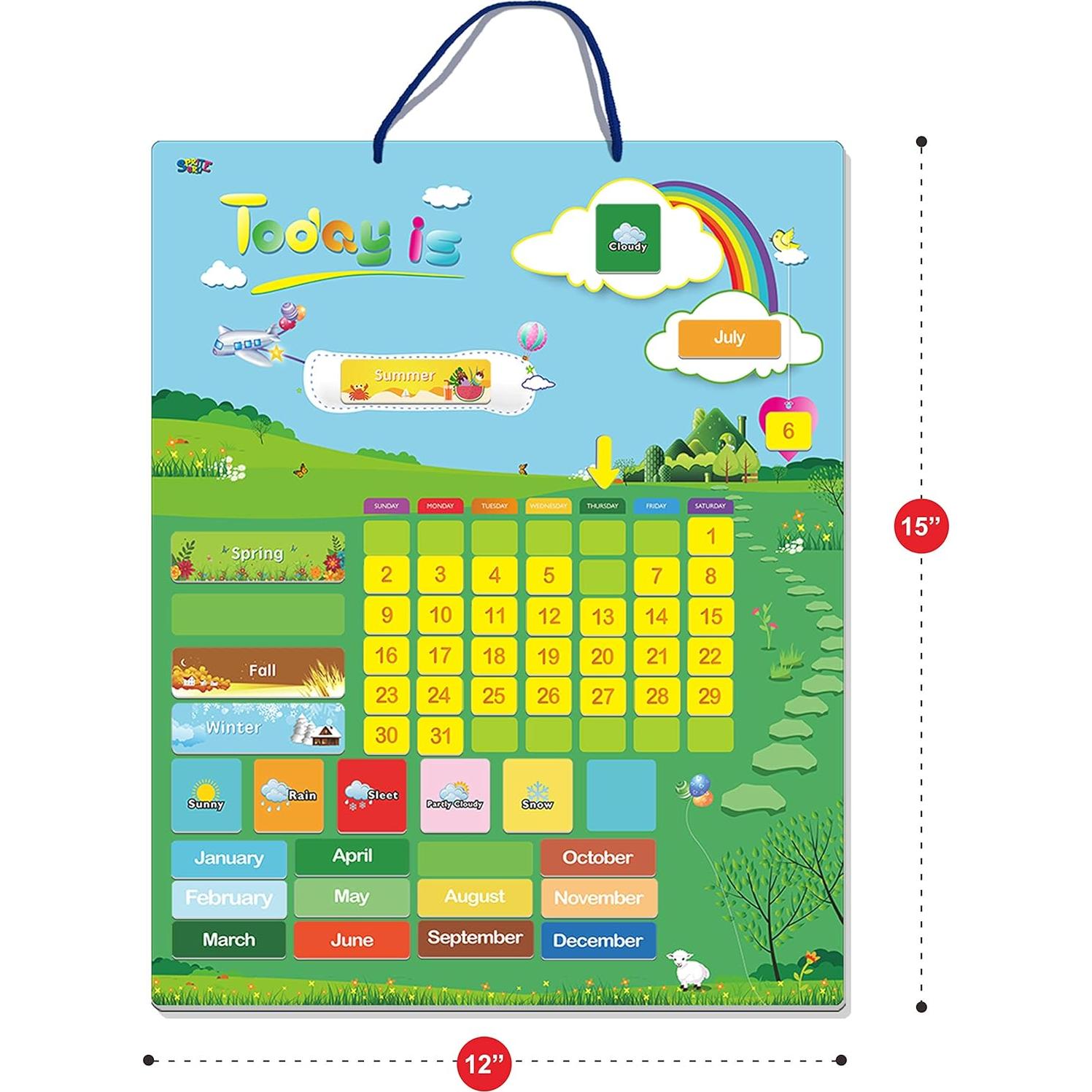 Calendario Magnético de Aprendizaje SpriteGru 55 PCS 38x30.5 cm