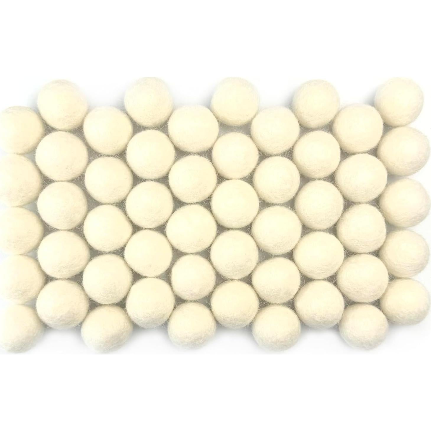 Pompones de Fieltro Natural Blancos 50 unidades - Flor Silvestre