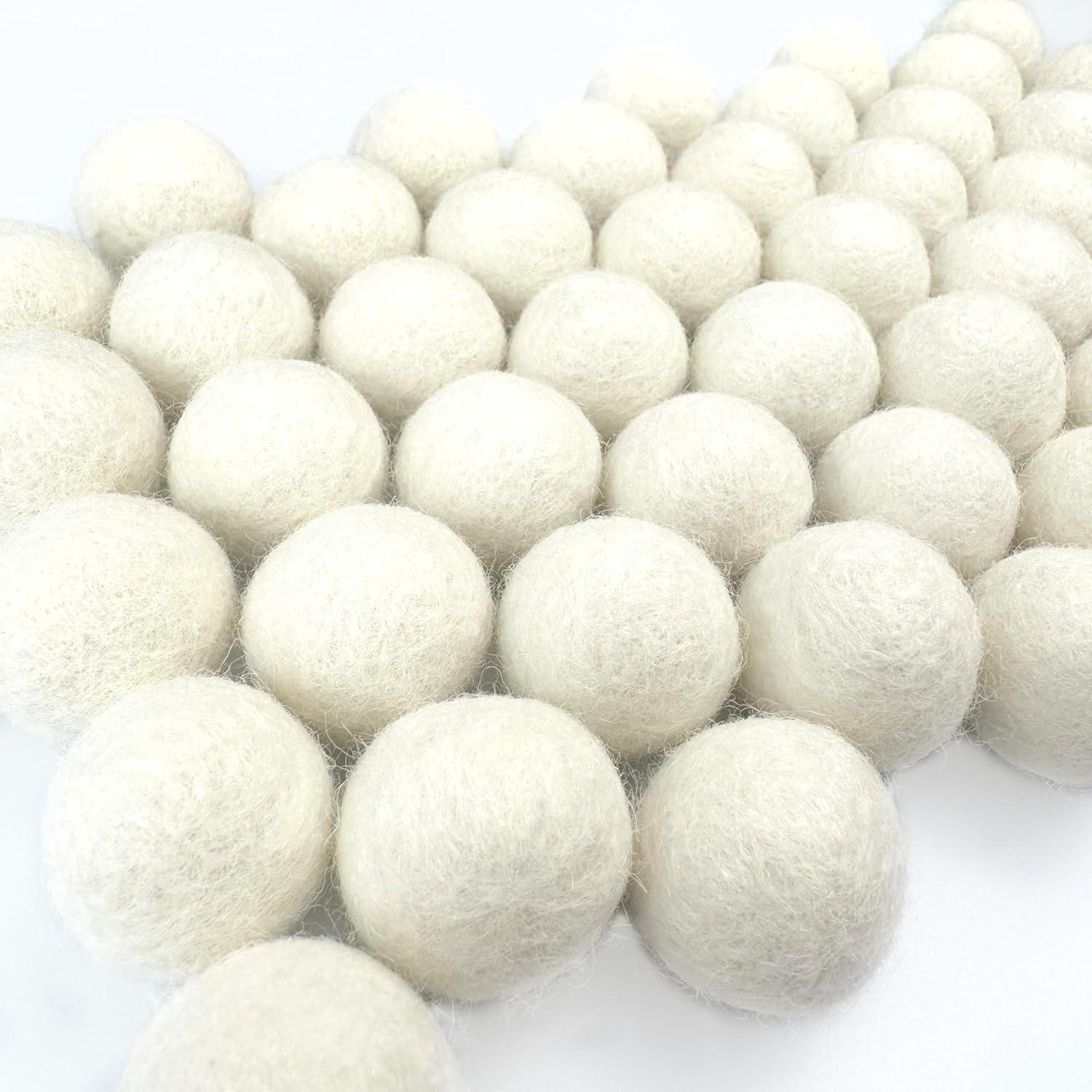 Pompones de Fieltro Natural Blancos 50 unidades - Flor Silvestre