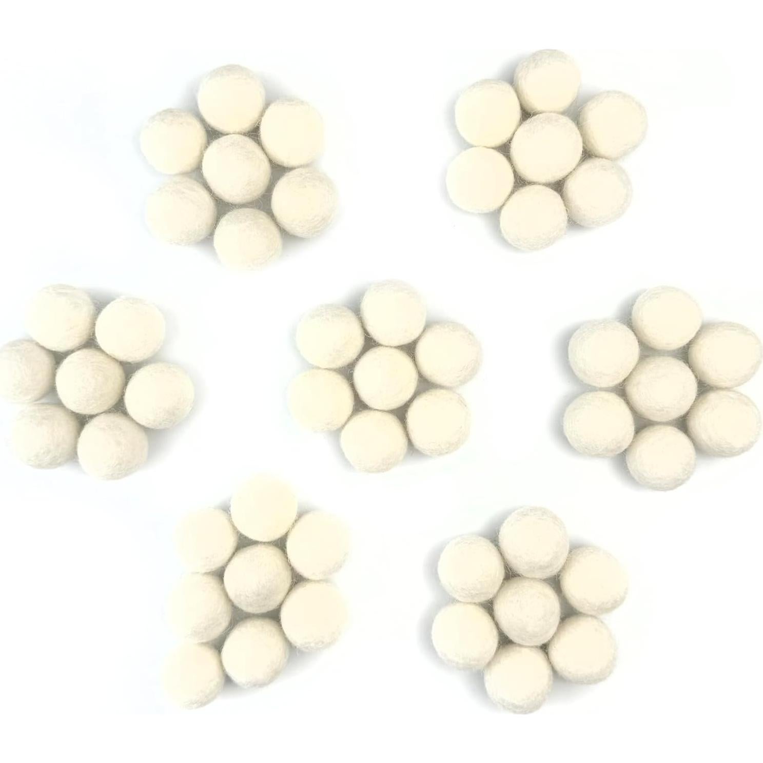 Pompones de Fieltro Natural Blancos 50 unidades - Flor Silvestre