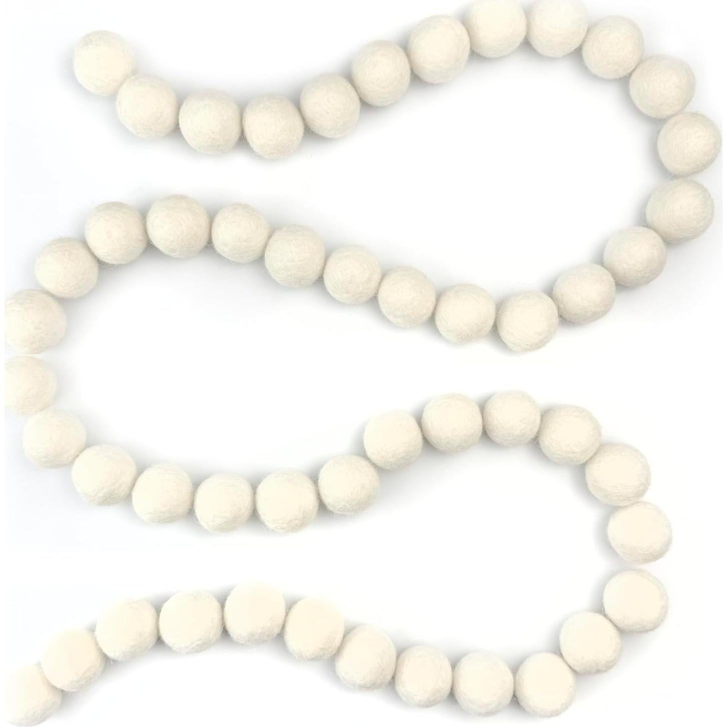 Pompones de Fieltro Natural Blancos 50 unidades - Flor Silvestre