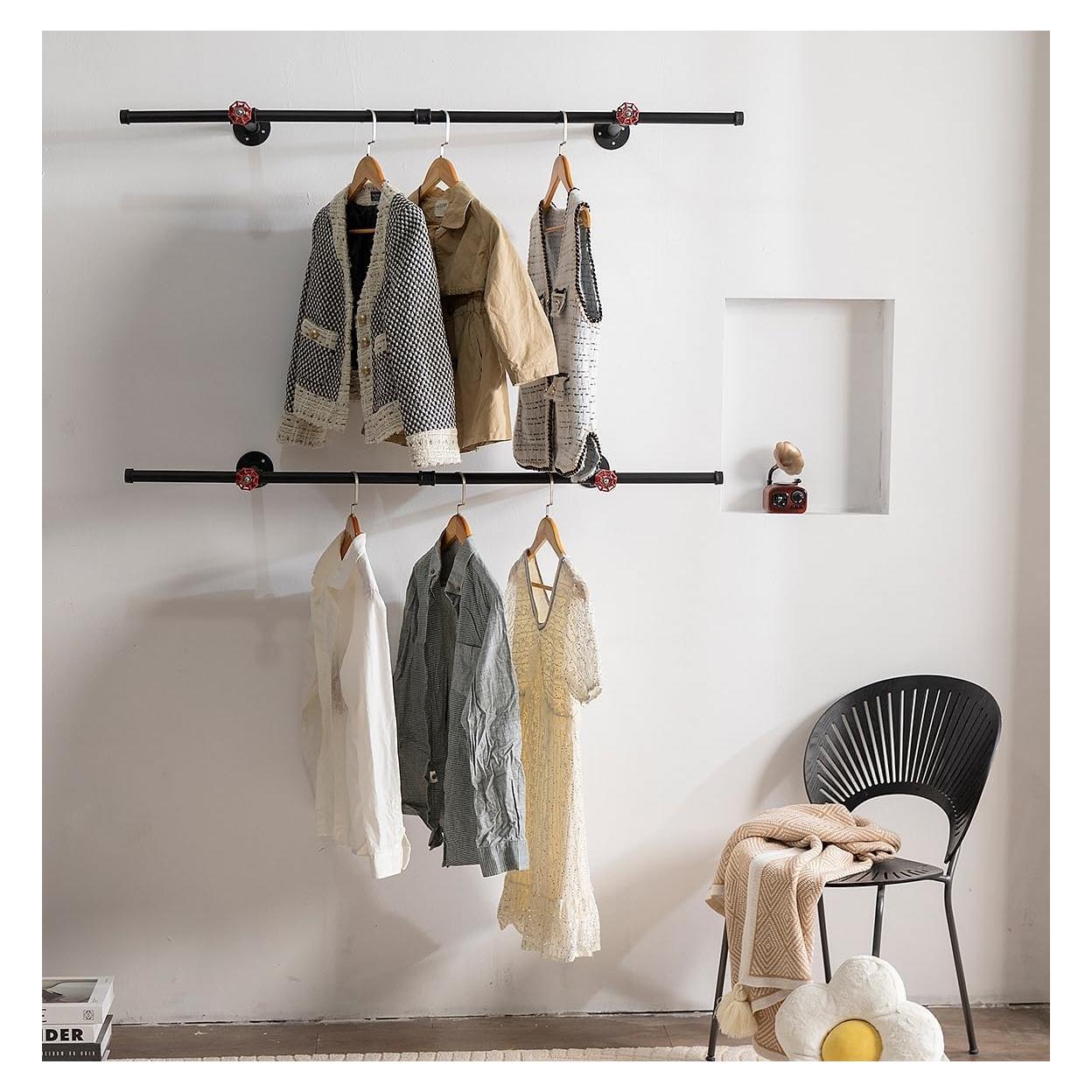 Perchero de Ropa Montado en Pared Homeyeeng Industrial 22.68kg