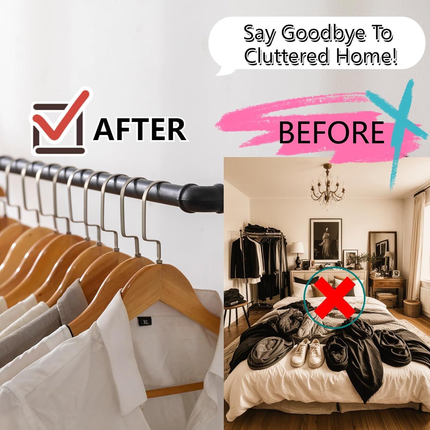 Perchero de Ropa Montado en Pared Homeyeeng Industrial 22.68kg