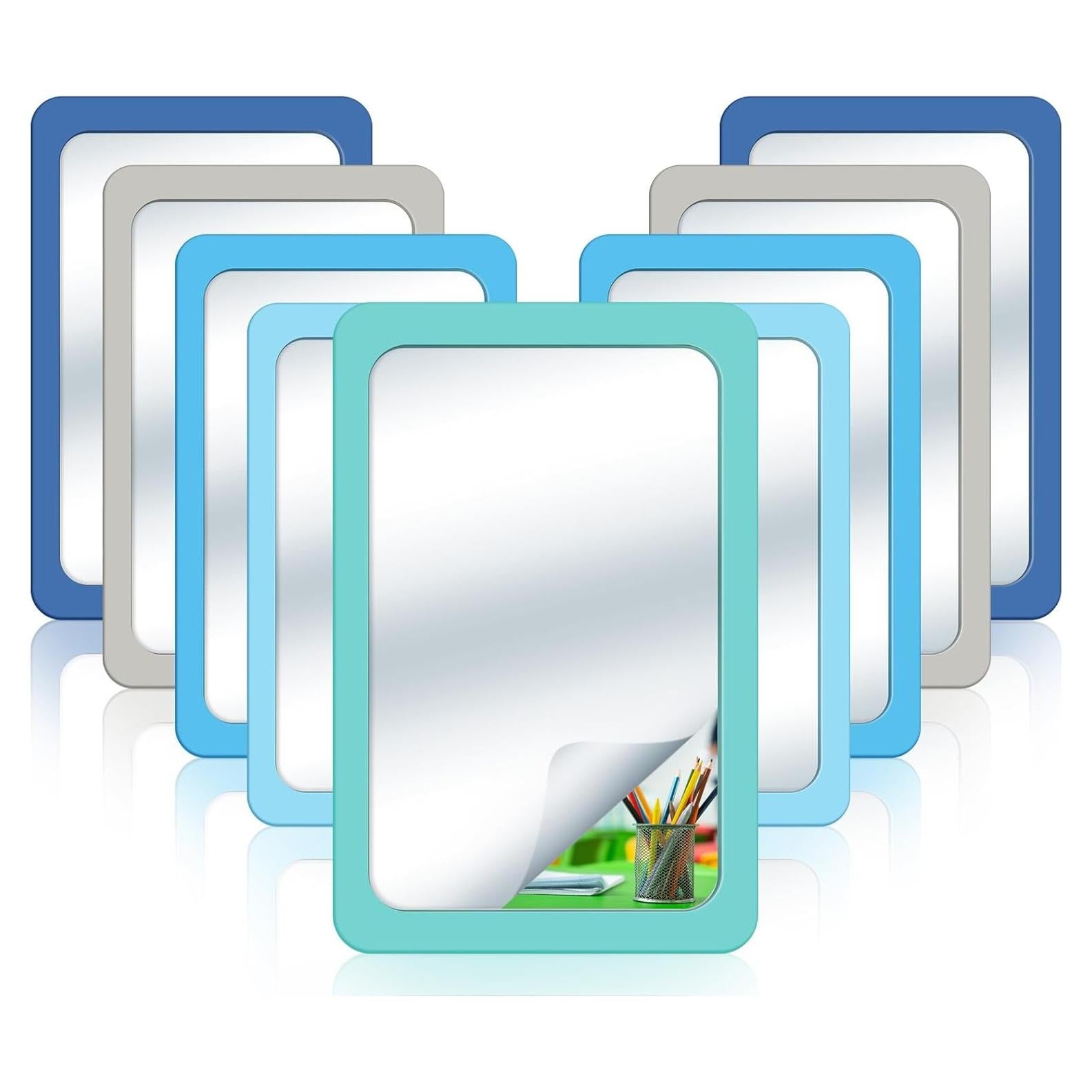 Espejos Pequeños Dandat Irrompibles 10 Pcs 15.24x10.16 cm Azul