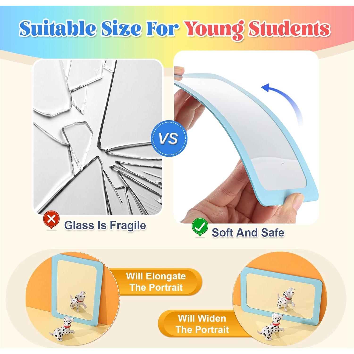 Espejos Pequeños Dandat Irrompibles 10 Pcs 15.24x10.16 cm Azul