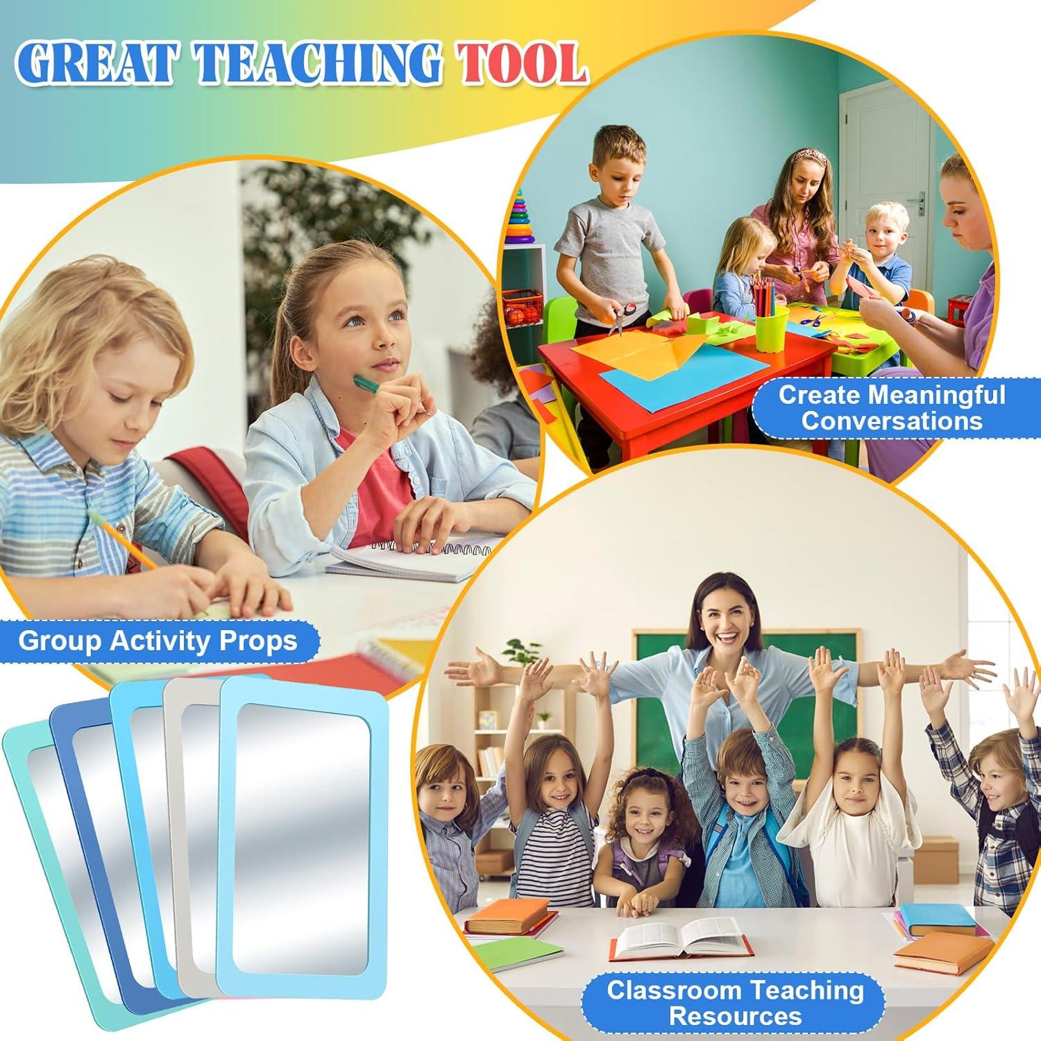 Espejos Pequeños Dandat Irrompibles 10 Pcs 15.24x10.16 cm Azul