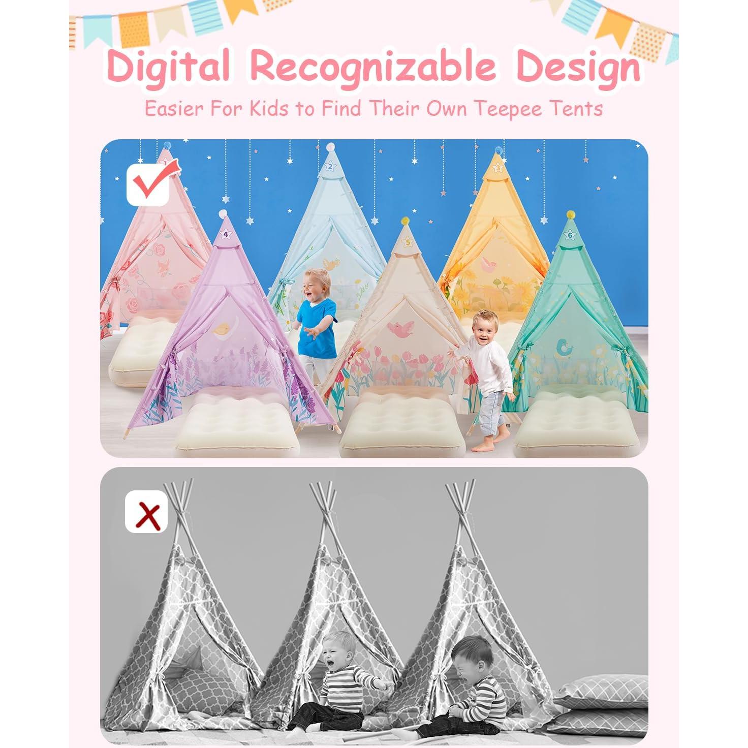 Tienda Tipi para Niños Heypappy - 6 Paquetes con Colchón Inflable