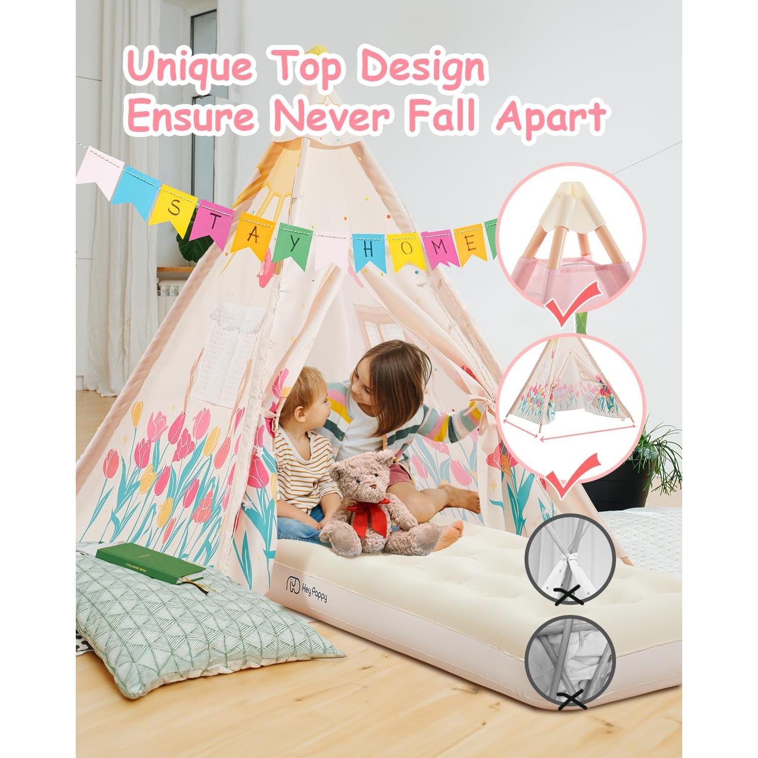 Tienda Tipi para Niños Heypappy - 6 Paquetes con Colchón Inflable