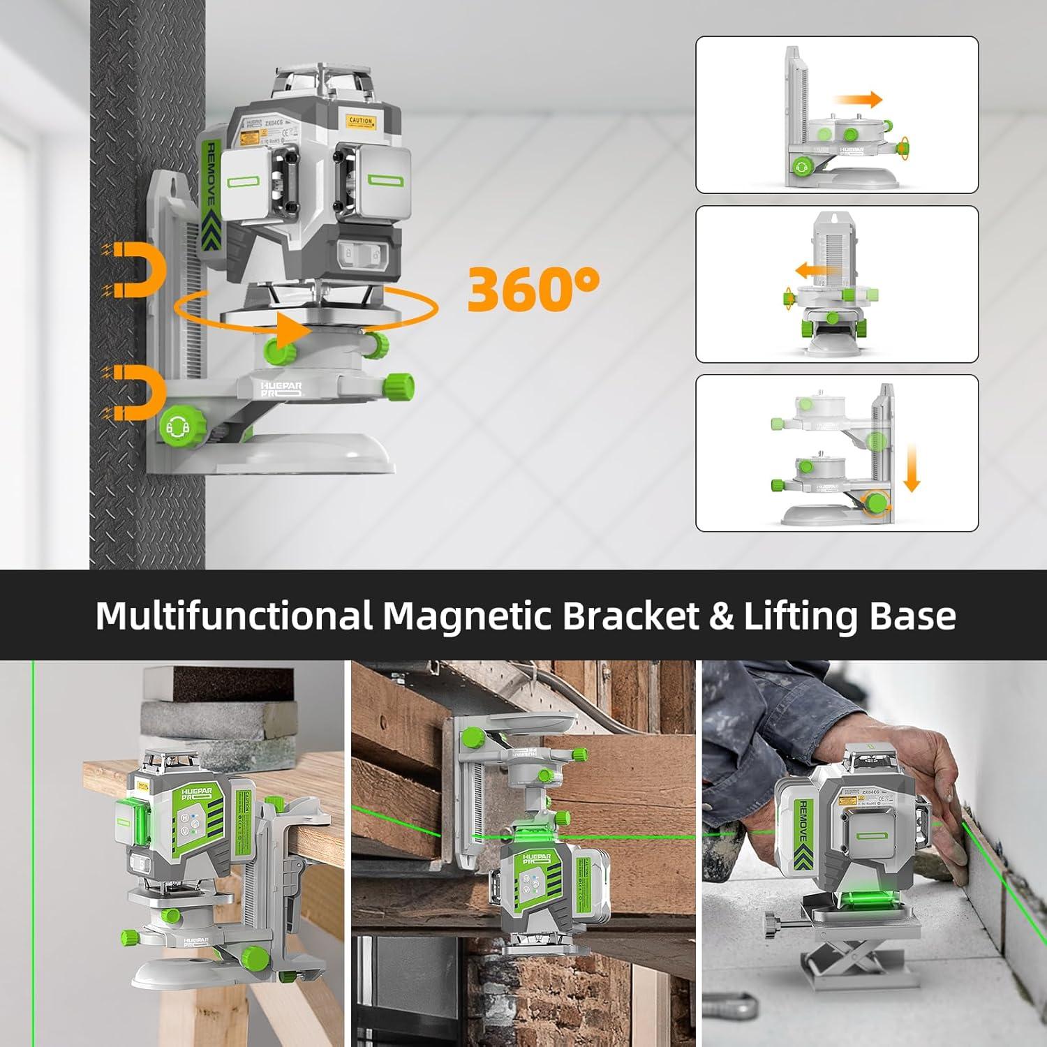 Nivel Láser 4D Huepar ZK04CG Verde Autonivelante 8000mAh