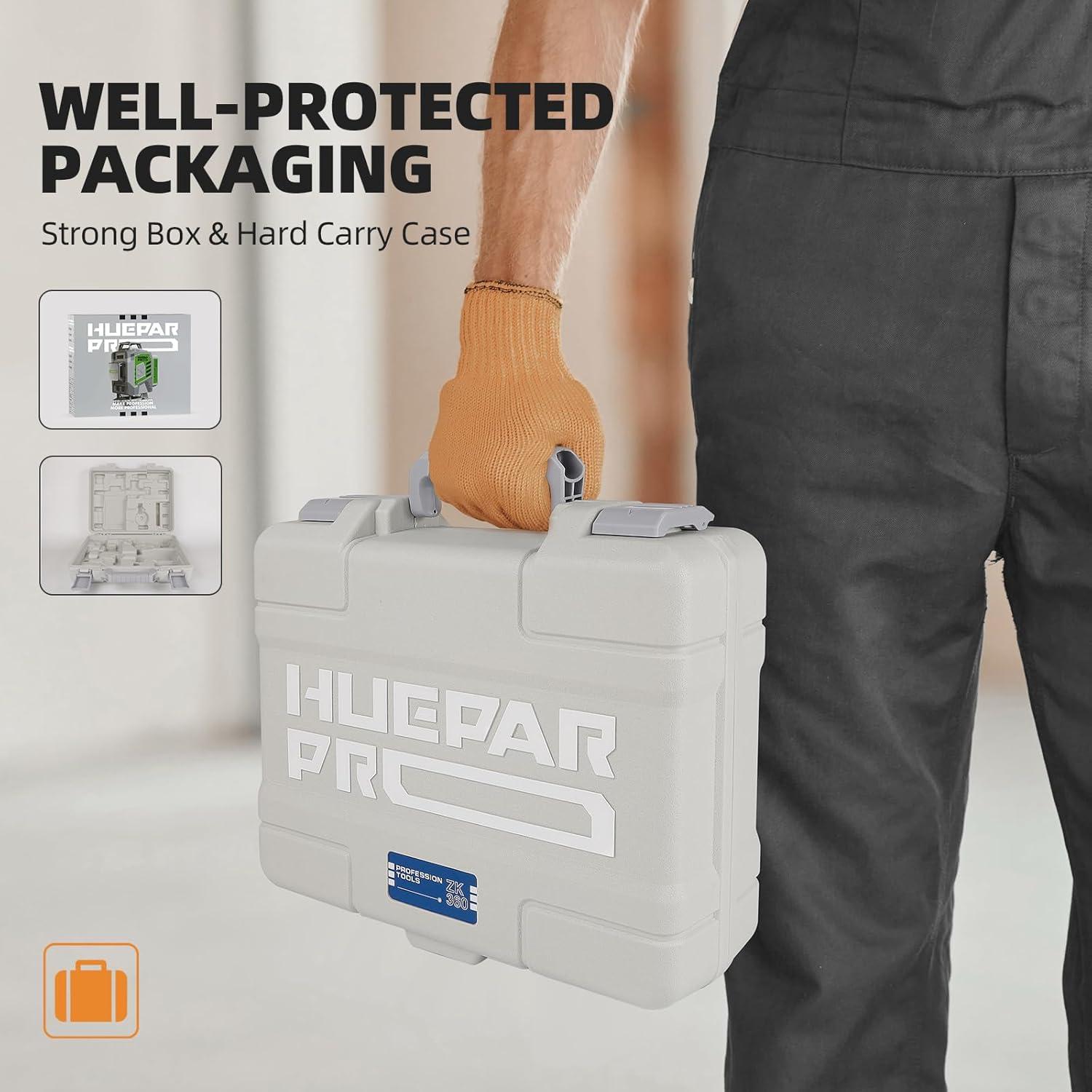 Nivel Láser 4D Huepar ZK04CG Verde Autonivelante 8000mAh