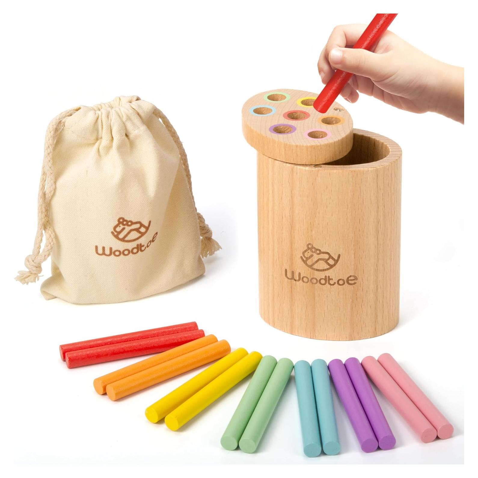 Juguete Montessori de Palitos de Madera Woodtoe - 14 Piezas