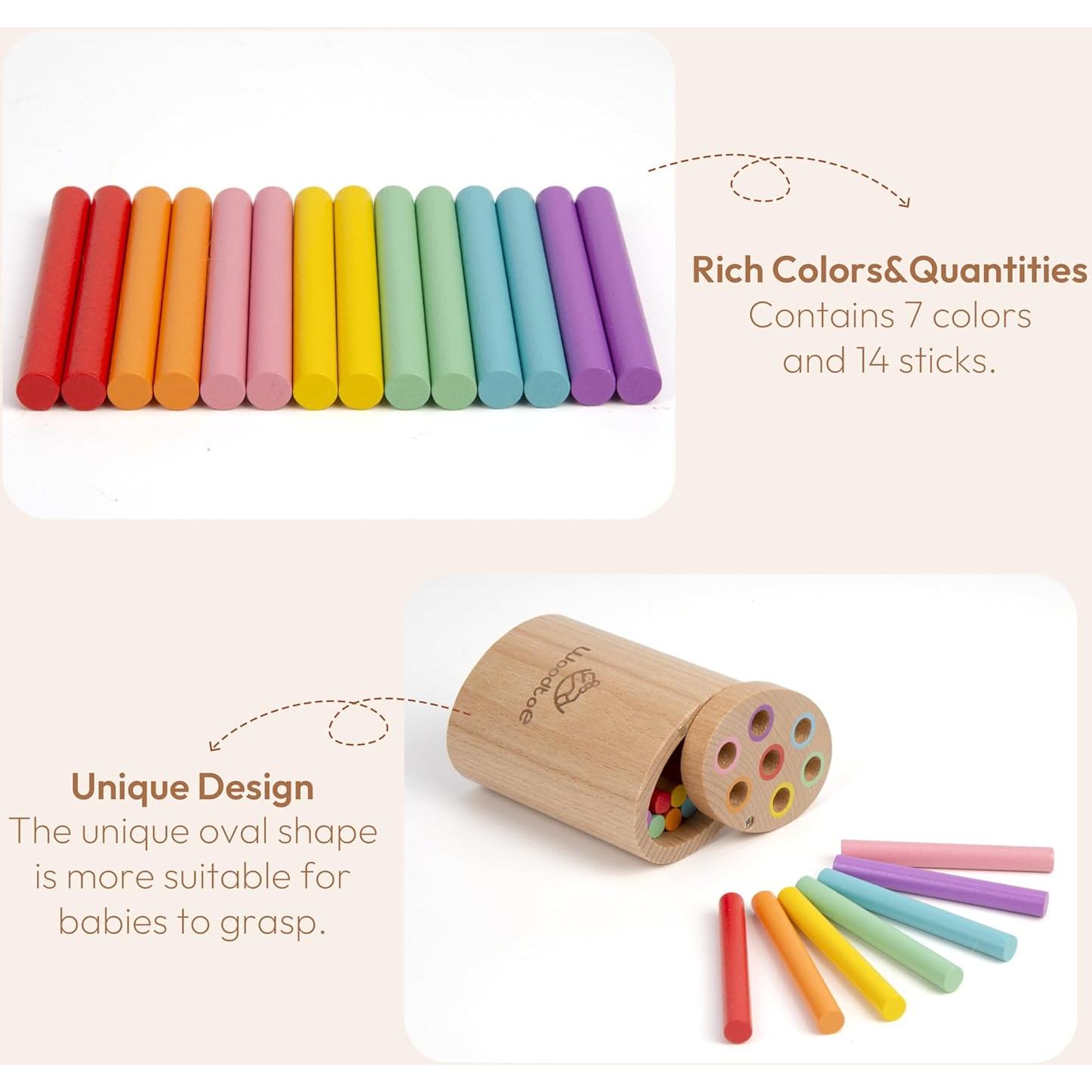 Juguete Montessori de Palitos de Madera Woodtoe - 14 Piezas