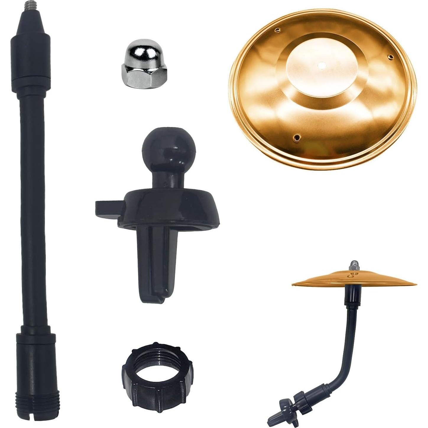 Cymbal de coche SCCUP 5.7" Oro para bateristas - Soporte ajustable