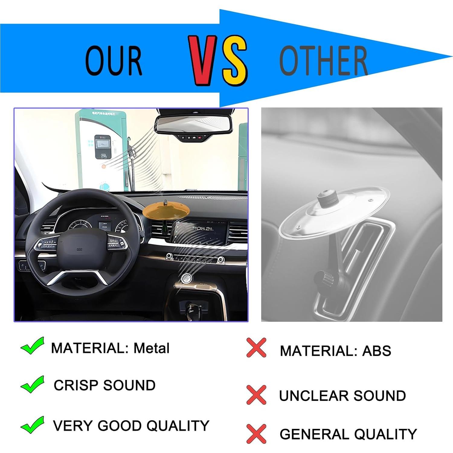 Cymbal de coche SCCUP 5.7" Oro para bateristas - Soporte ajustable