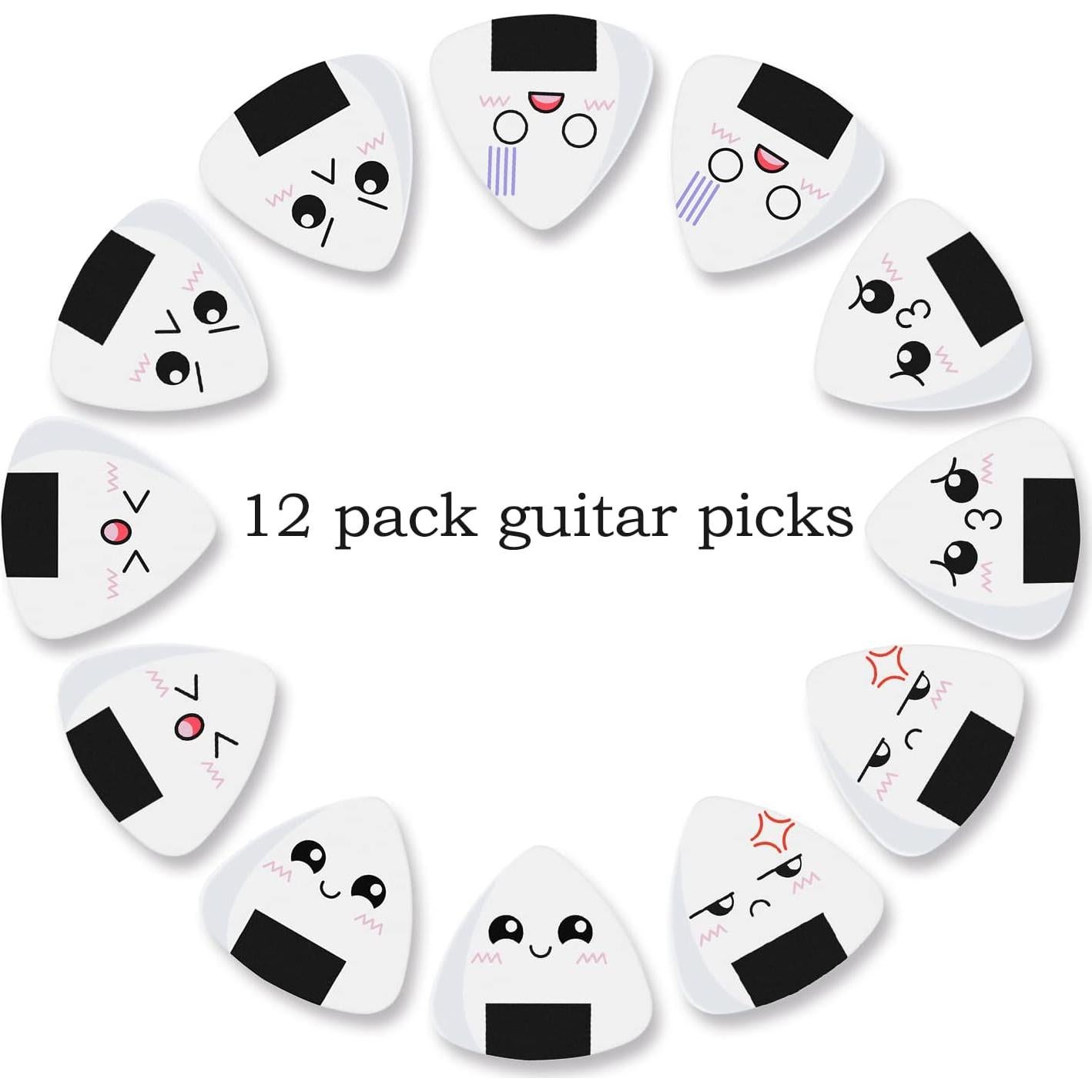 Puas de guitarra Dulphee 12 unidades 0.71mm diseño Onigiri
