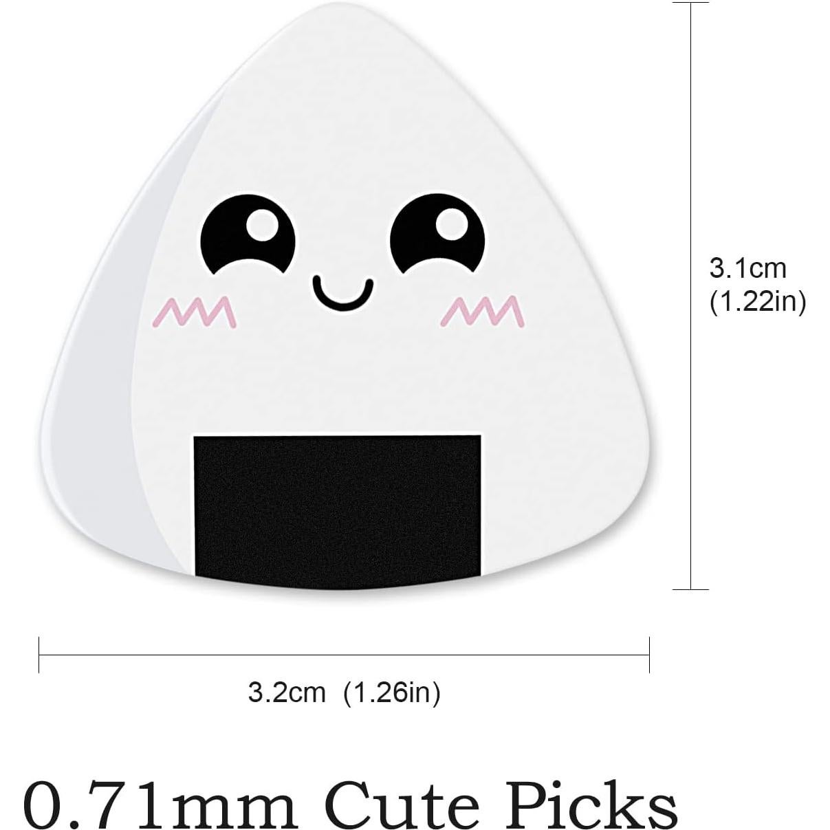 Puas de guitarra Dulphee 12 unidades 0.71mm diseño Onigiri