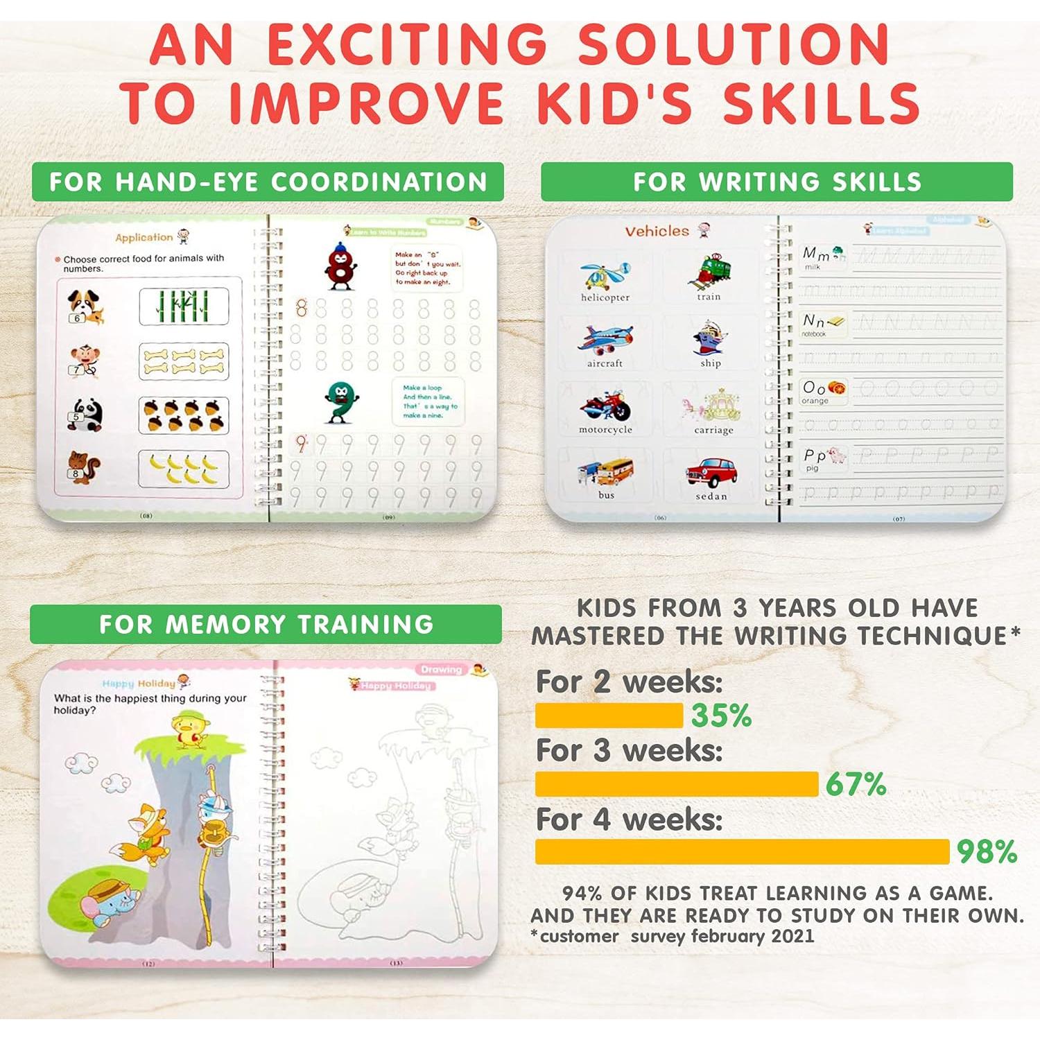 Cuaderno de Escritura Reutilizable Plotuse Mediano 3-5 Años