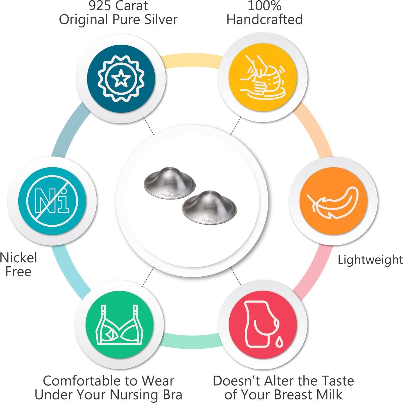 Copas de Lactancia de Plata Tri-Laminada 925k - X-Large