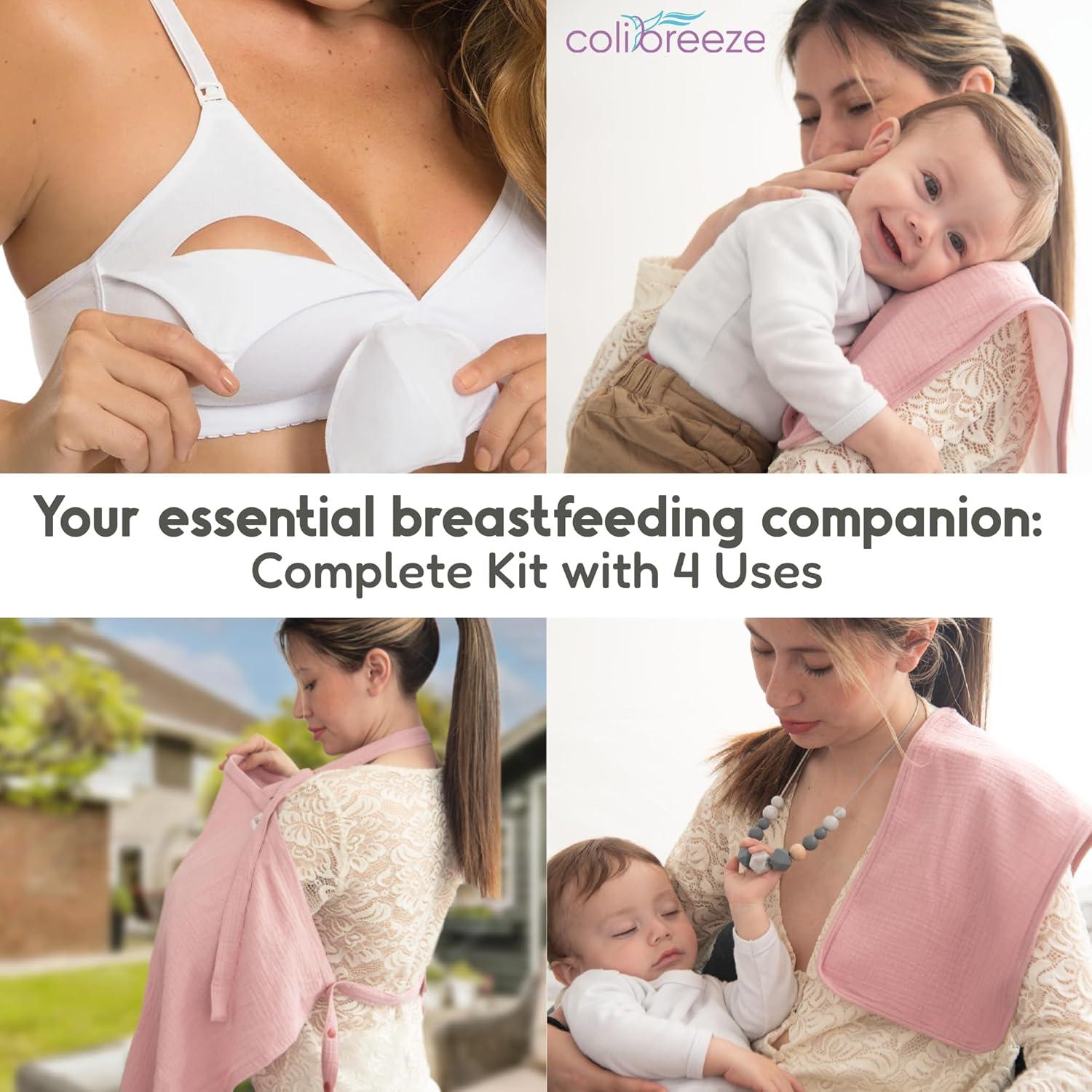 Cubierta de Lactancia Colibreeze Rosa - 100% Algodón Transpirable