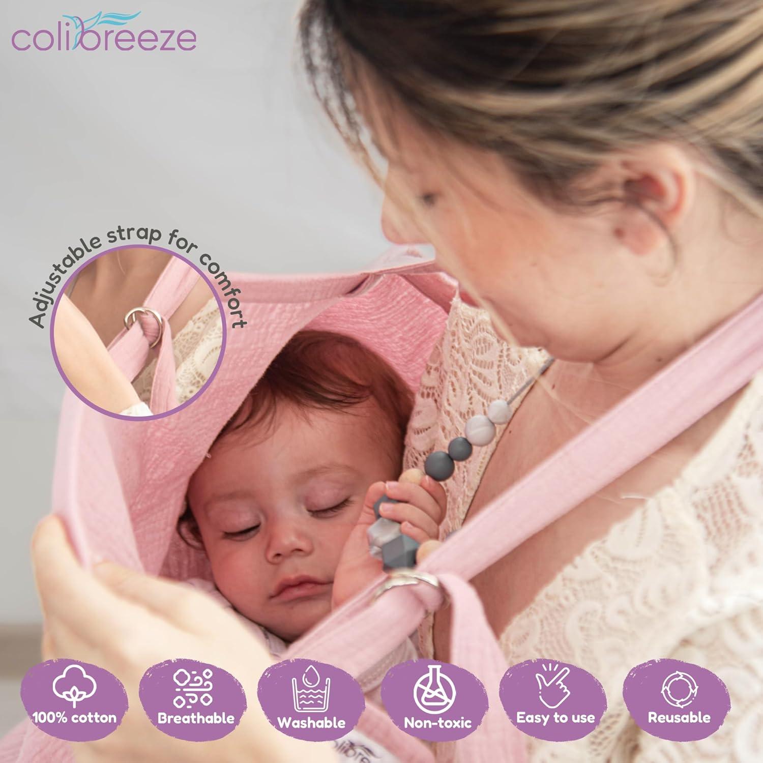 Cubierta de Lactancia Colibreeze Rosa - 100% Algodón Transpirable