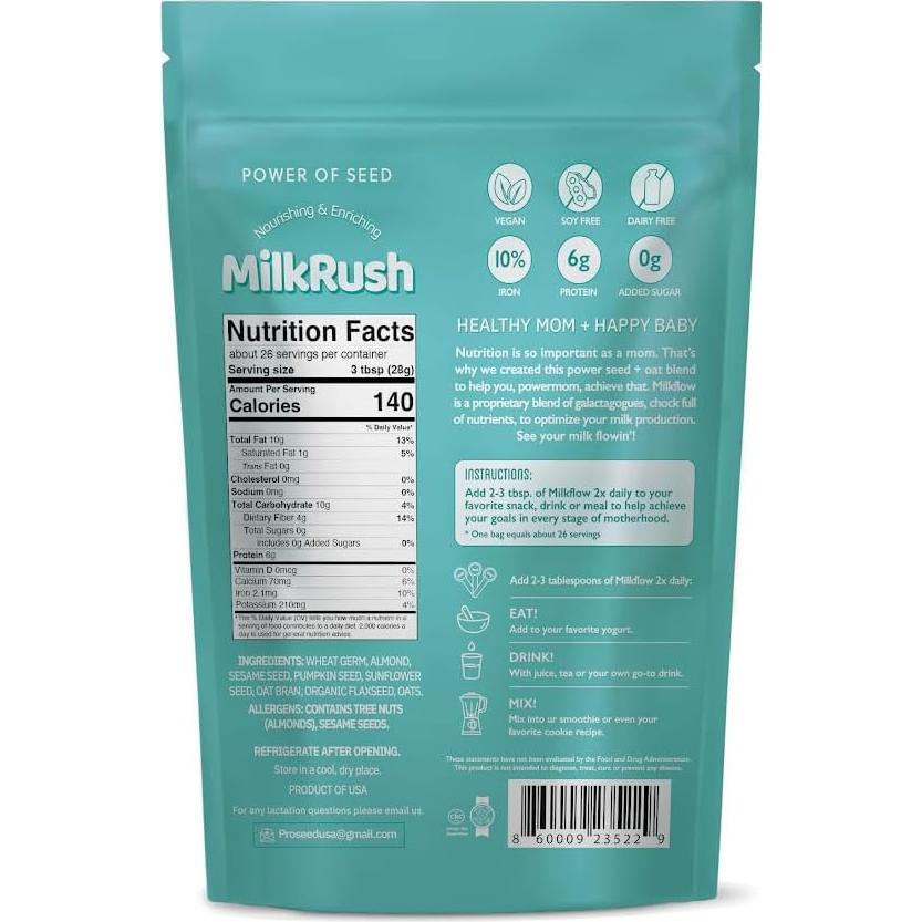 Suplemento Nutritivo para Lactancia MilkRush 737g - Aumenta Leche