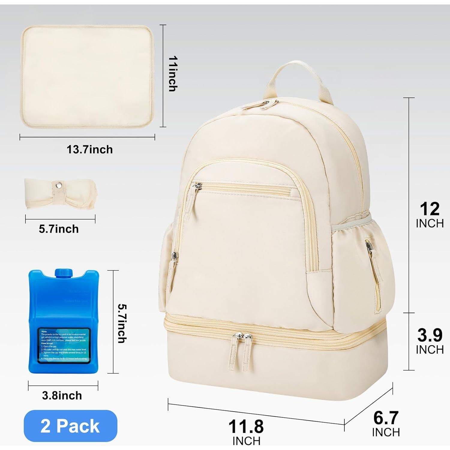 Mochila para extractor de leche Spectra S1/S2 beige con enfriador