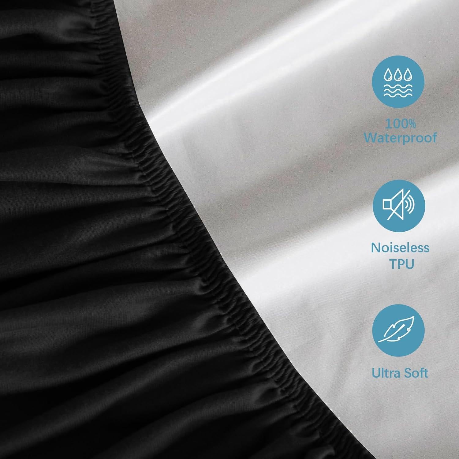 Protector de colchón Twin Biloban a prueba de agua 2 unidades