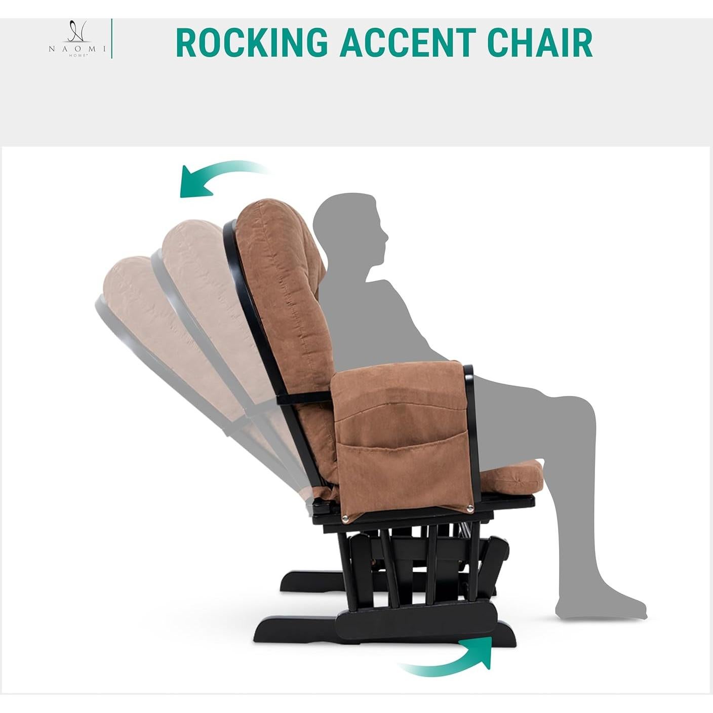 Conjunto Glider y Ottoman Naomi Home - Silla de Lactancia Negro