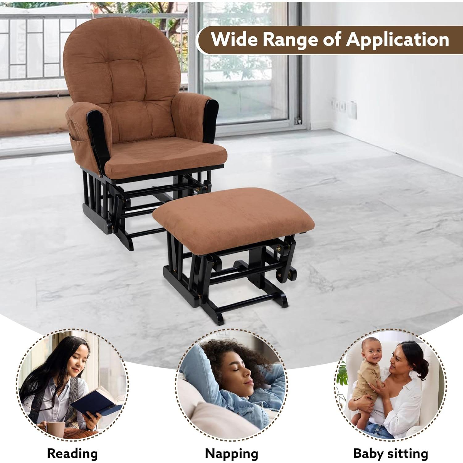 Conjunto Glider y Ottoman Naomi Home - Silla de Lactancia Negro