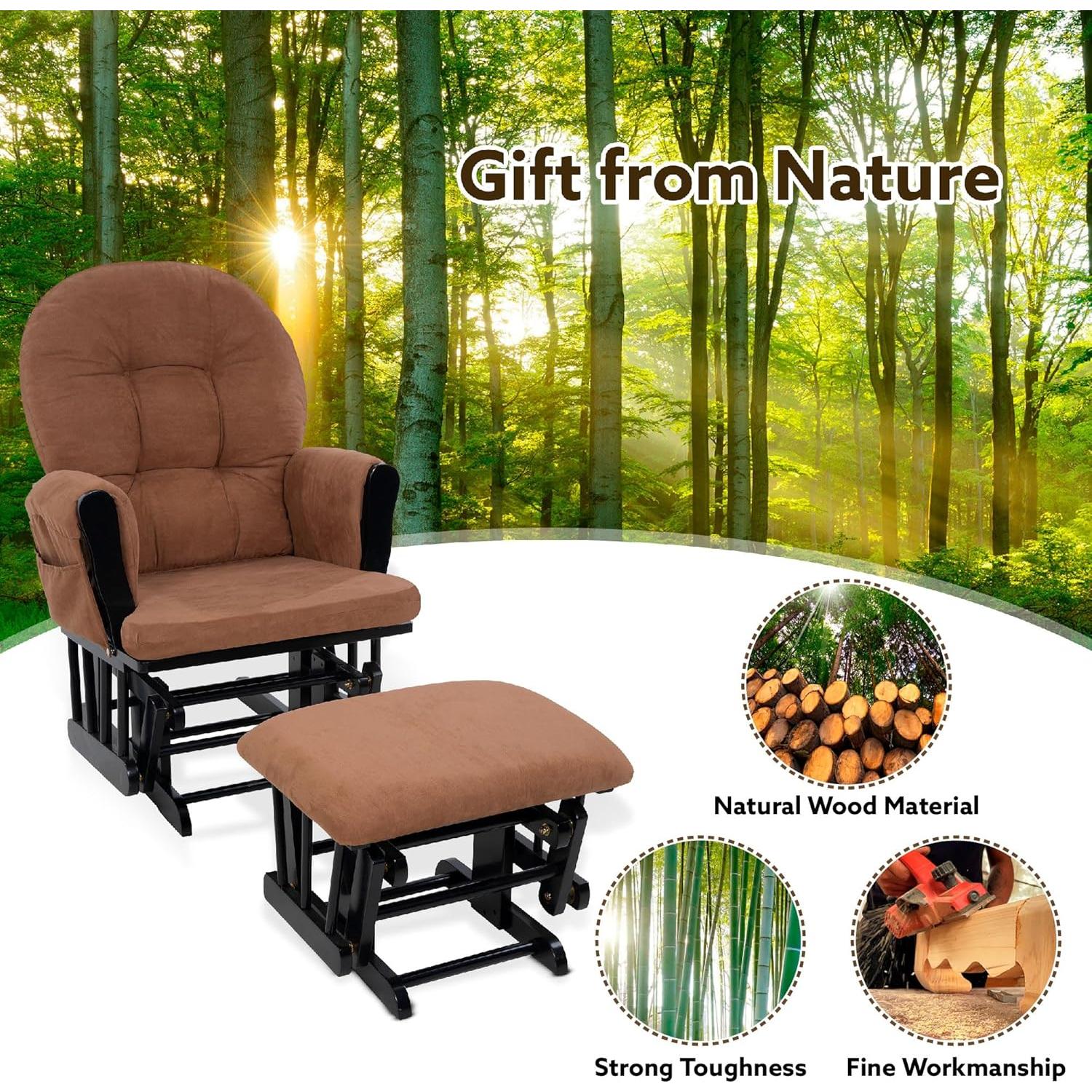 Conjunto Glider y Ottoman Naomi Home - Silla de Lactancia Negro