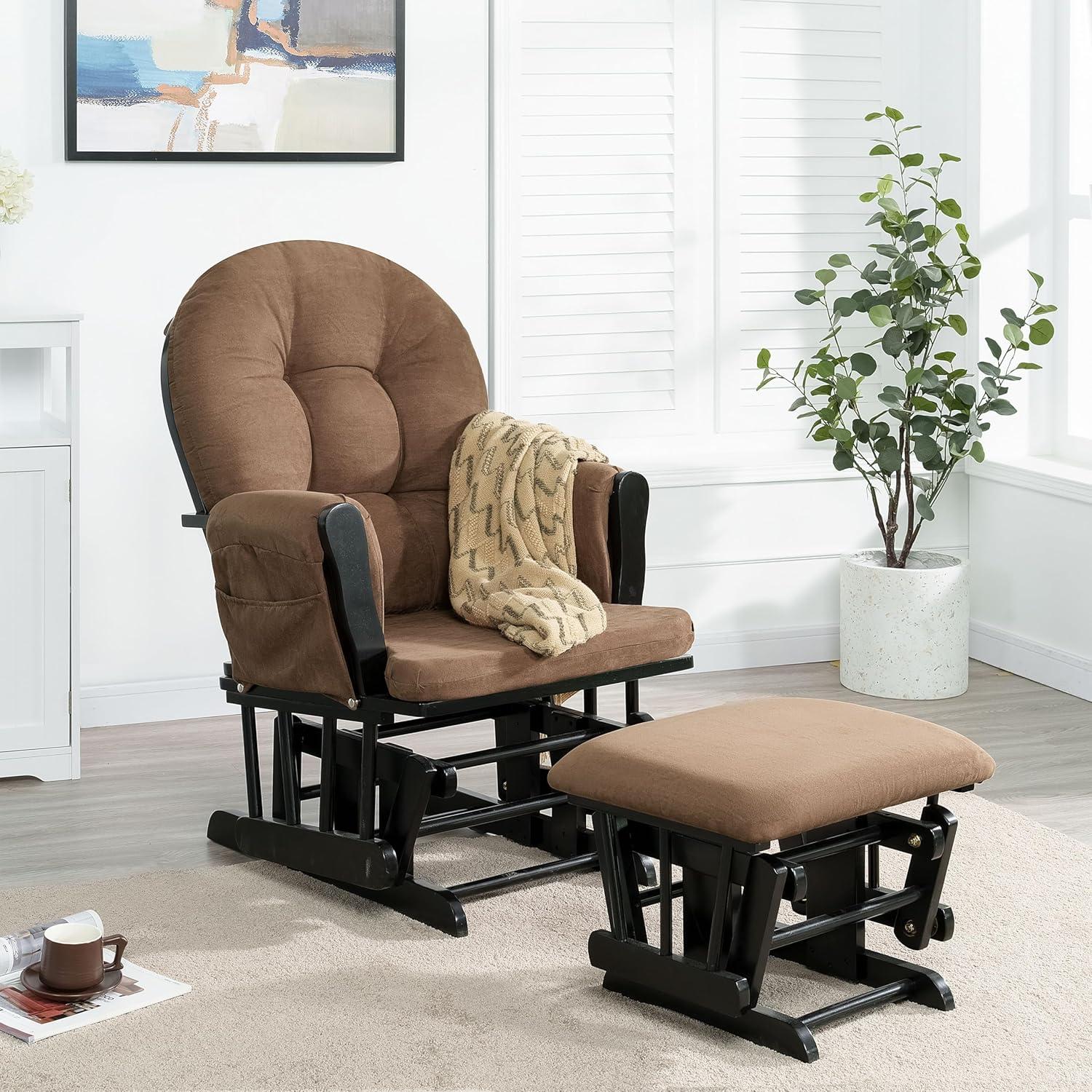 Conjunto Glider y Ottoman Naomi Home - Silla de Lactancia Negro