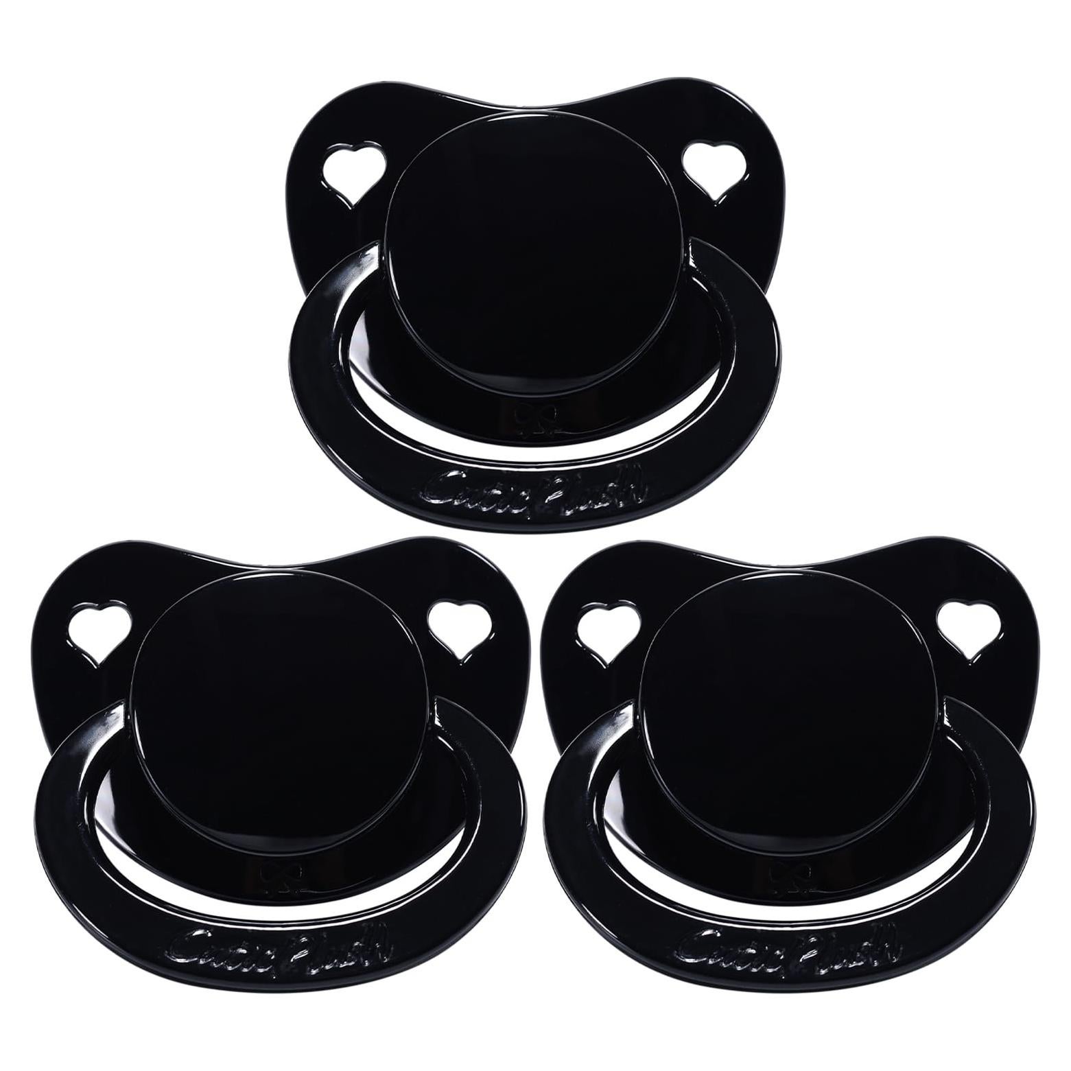 Chupete Adulto CutiePlusU 3 Piezas Silicona Negro