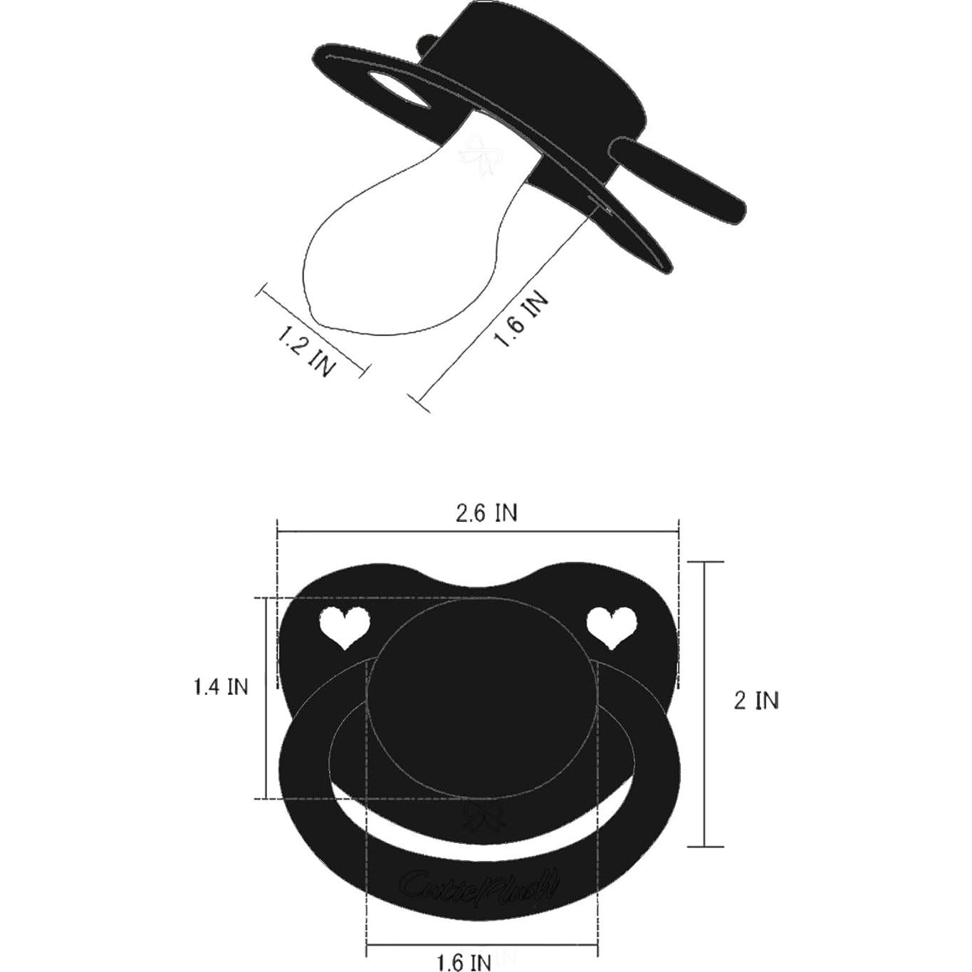 Chupete Adulto CutiePlusU 3 Piezas Silicona Negro