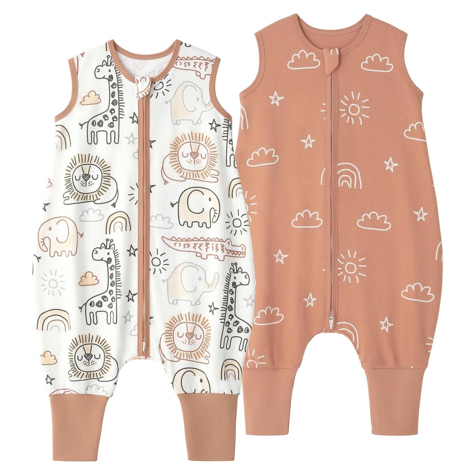 Saco de Sueño Yoofoss 3-4T 100% Algodón Orgánico con Pies