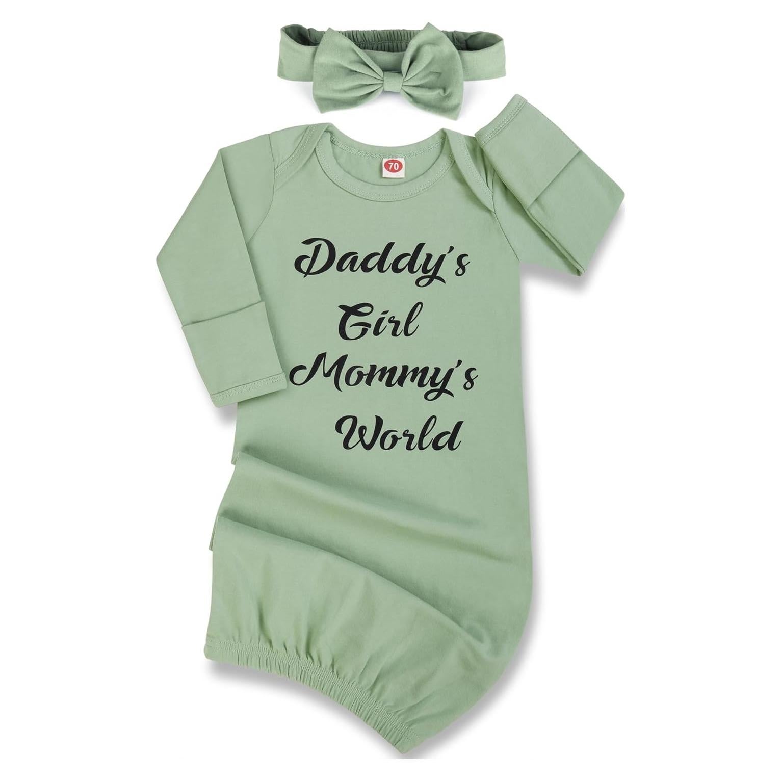 Vestido de Bebé Mikccer Verde 0-6 Meses, Suave Algodón