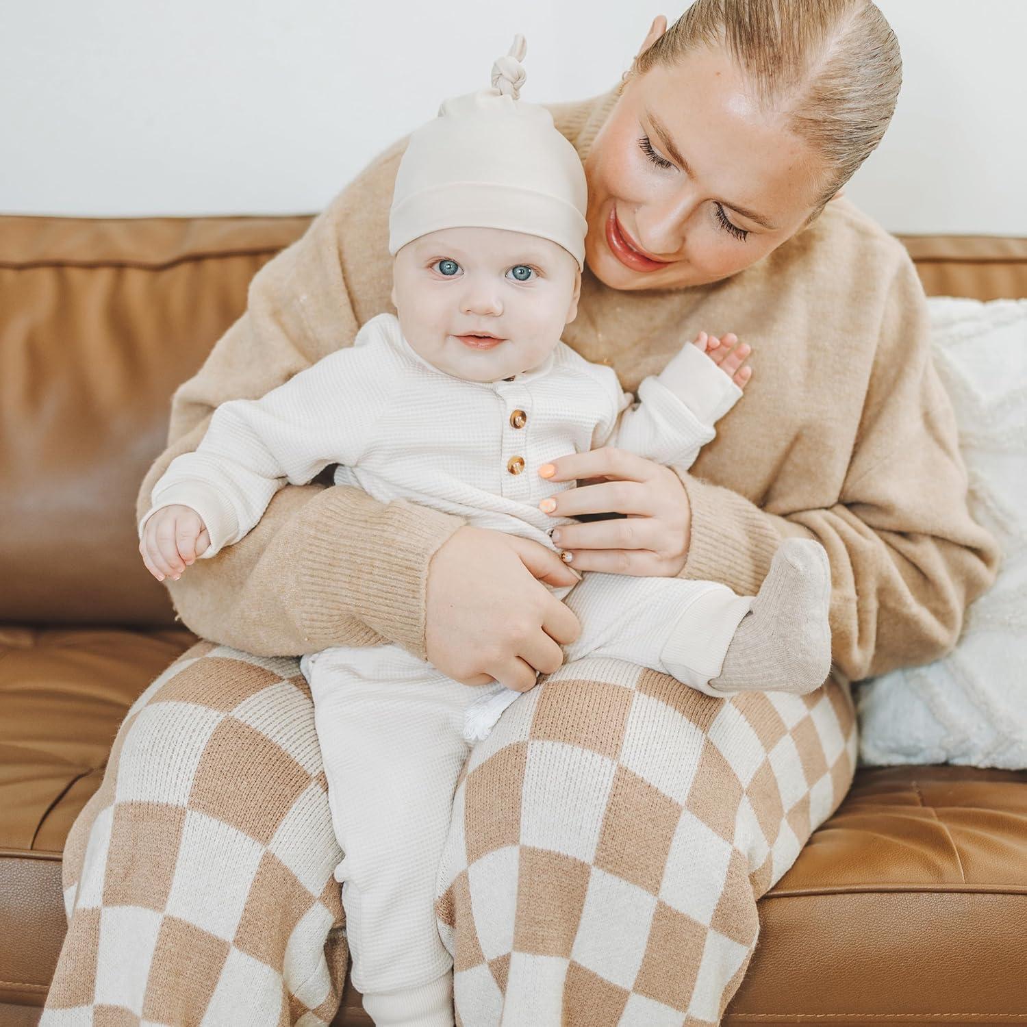 Konssy Conjunto de 6 Gorras Beanie para Bebés 0-6 Meses