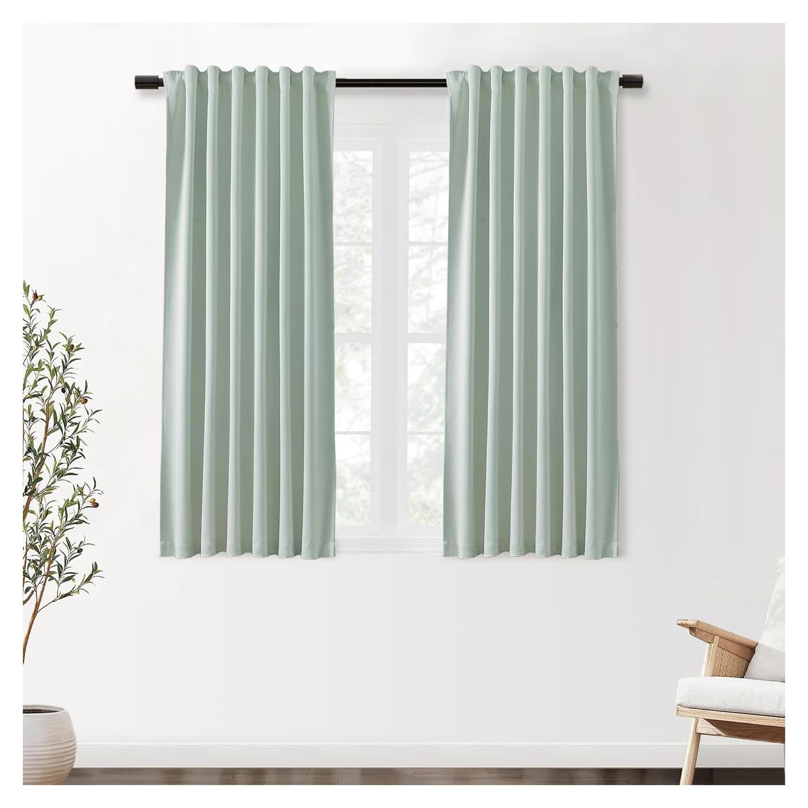 Cortinas Opacas SHINELAND Aqua 86.36x114.3 cm para Dormitorio