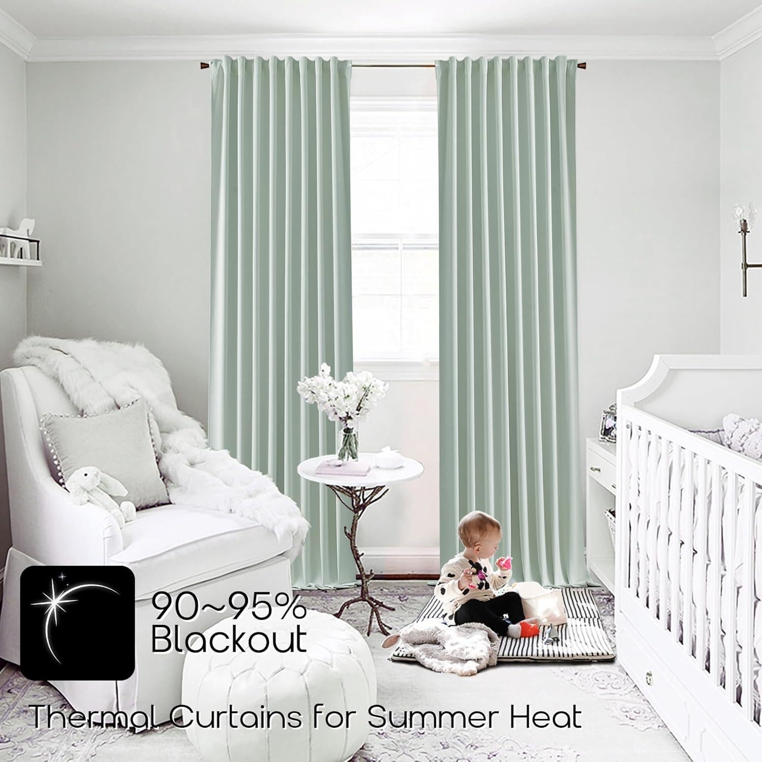 Cortinas Opacas SHINELAND Aqua 86.36x114.3 cm para Dormitorio